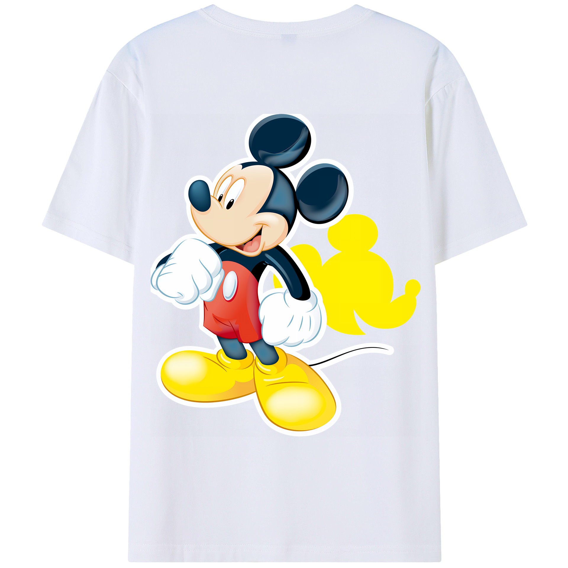（画像用） ミッキーマウス Mickey Mouse 綿100％ メンズ半袖Tシャツ（バックプリント） 通気性