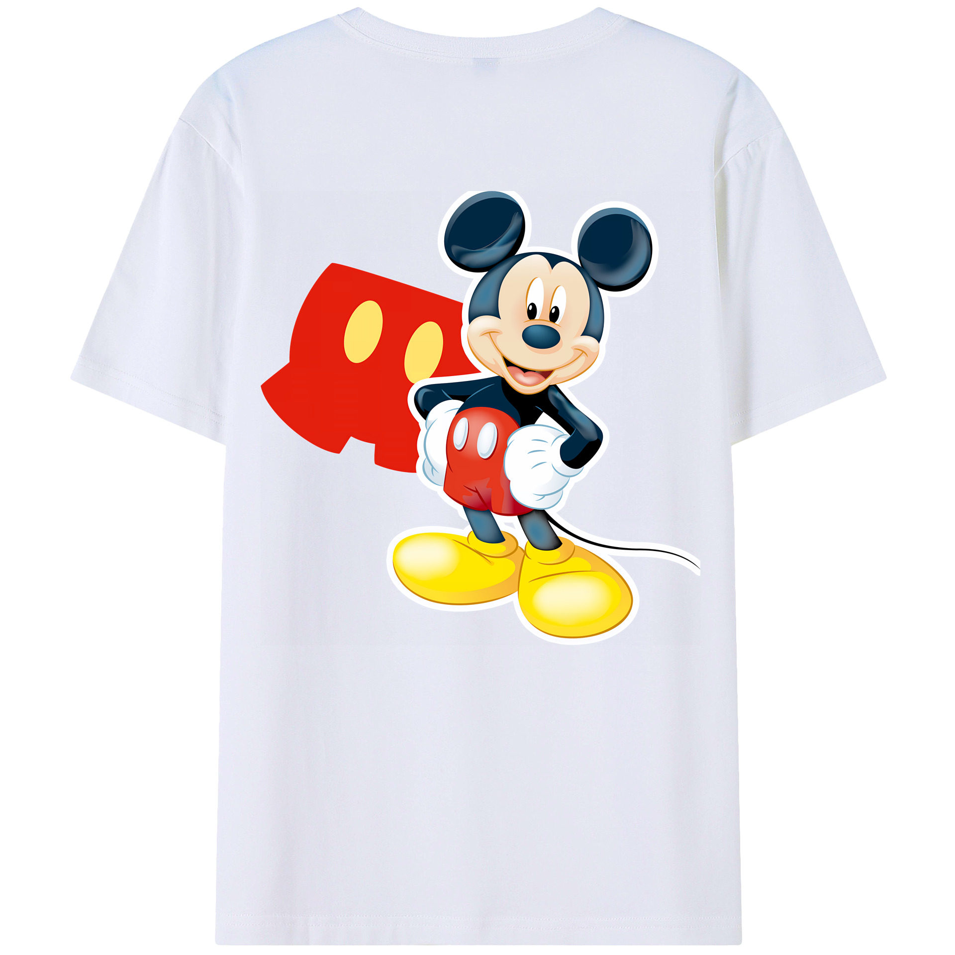 （画像用） ミッキーマウス Mickey Mouse 綿100％ メンズ半袖Tシャツ（バックプリント） 通気性