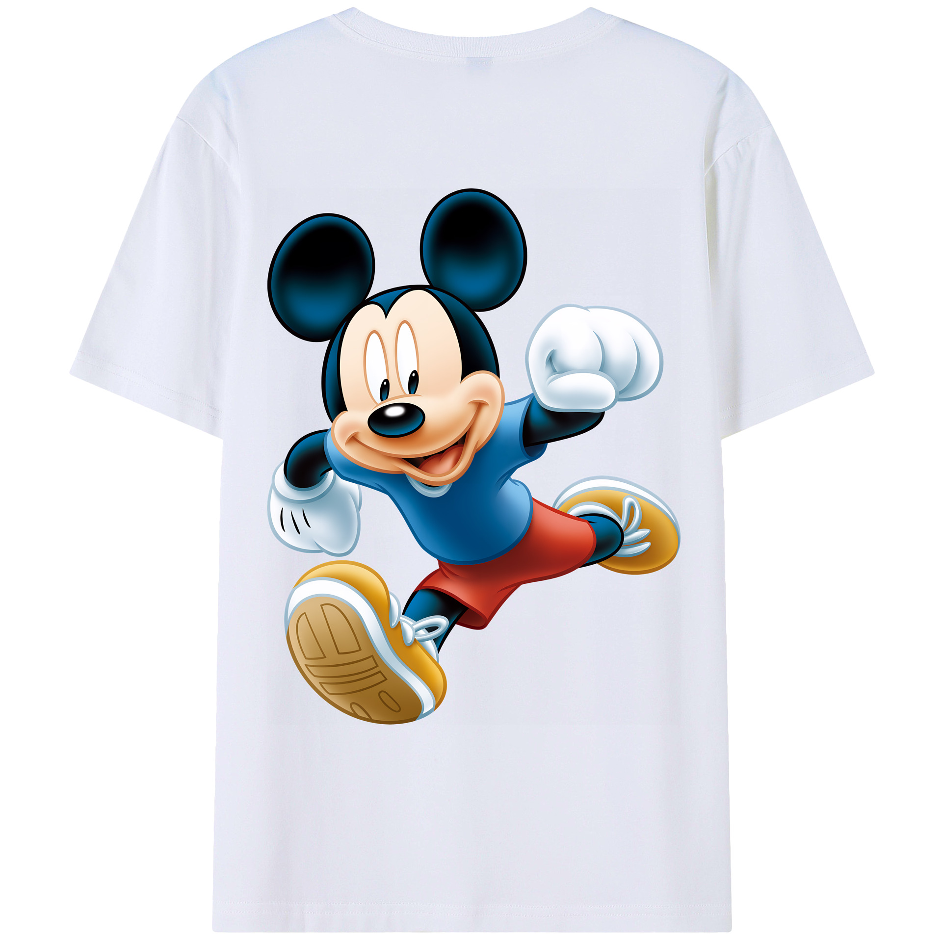 （画像用） ミッキーマウス Mickey Mouse 綿100％ メンズ半袖Tシャツ（バックプリント） 通気性