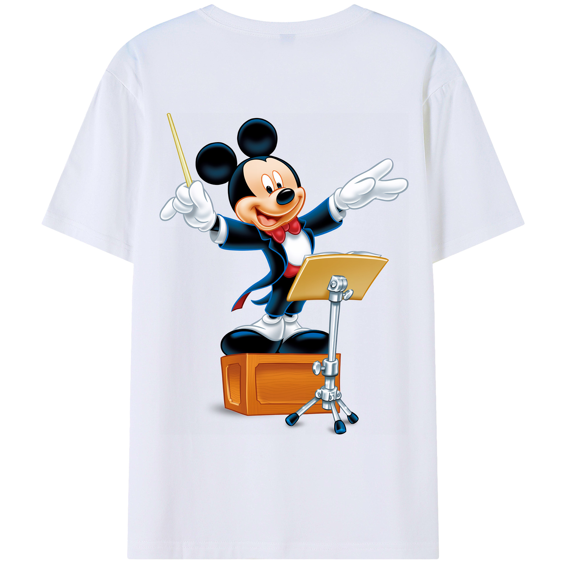 （画像用） ミッキーマウス Mickey Mouse 綿100％ メンズ半袖Tシャツ（バックプリント） 通気性