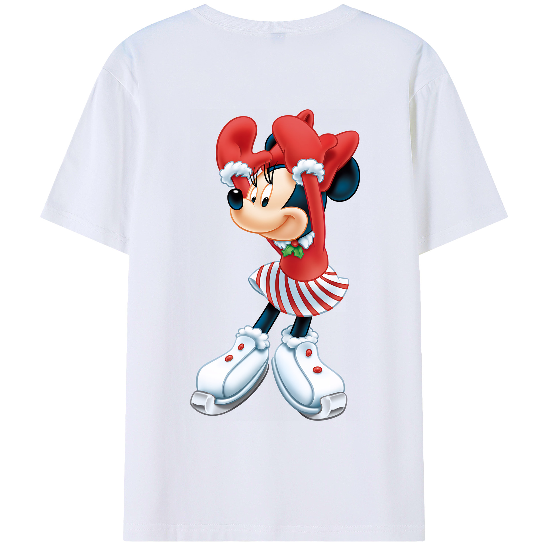 （画像用） ミッキーマウス Mickey Mouse 綿100％ メンズ半袖Tシャツ（バックプリント） 通気性