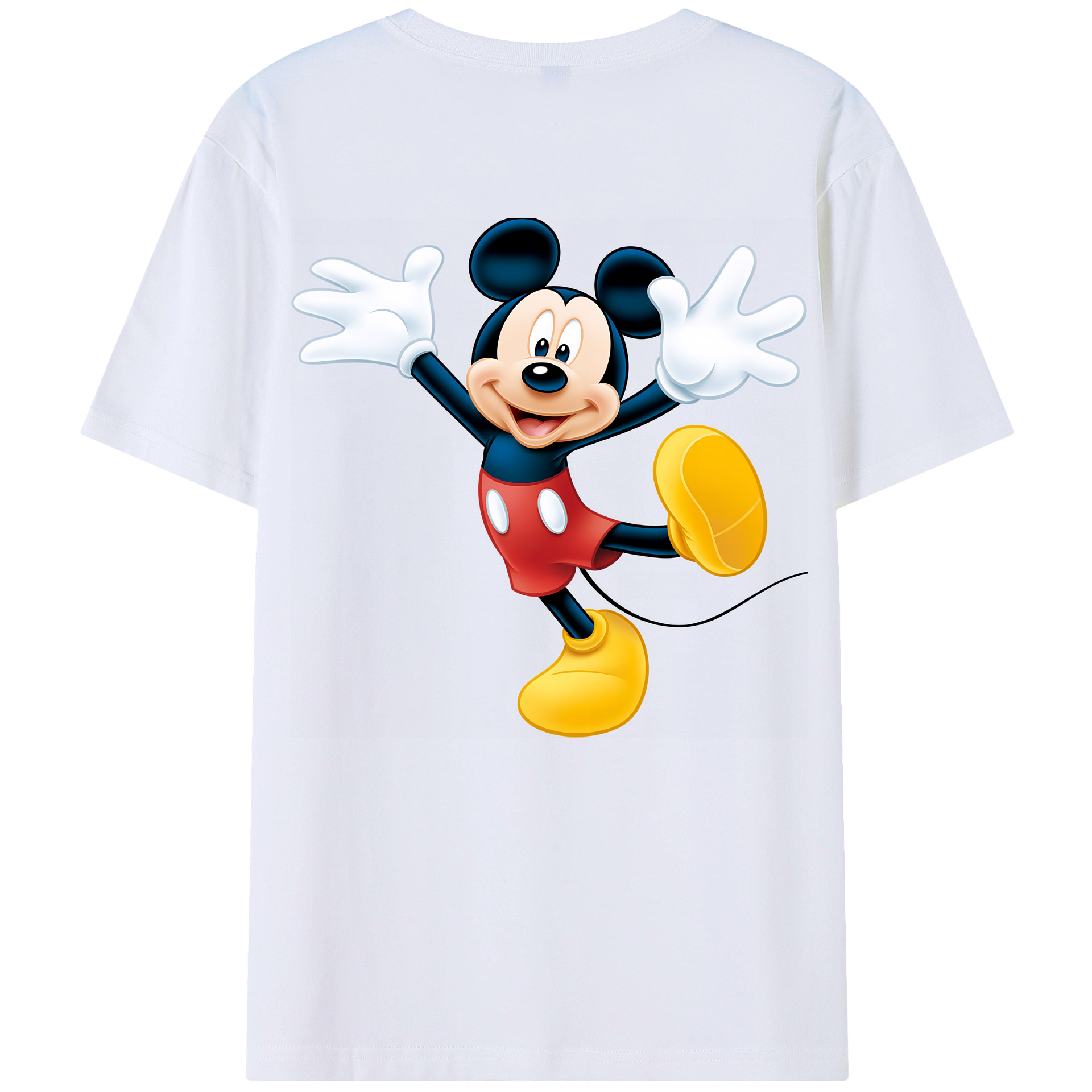 （画像用） ミッキーマウス Mickey Mouse 綿100％ メンズ半袖Tシャツ（バックプリント） 通気性