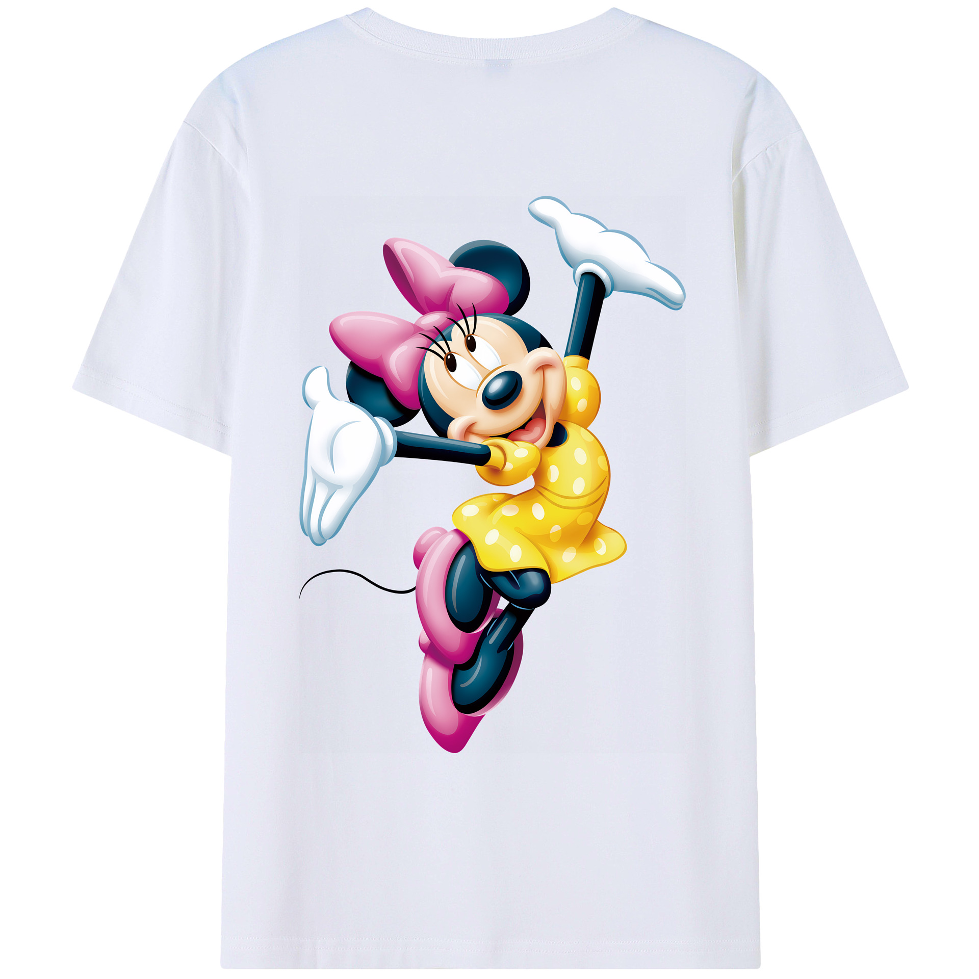 （画像用） ミッキーマウス Mickey Mouse 綿100％ メンズ半袖Tシャツ（バックプリント） 通気性