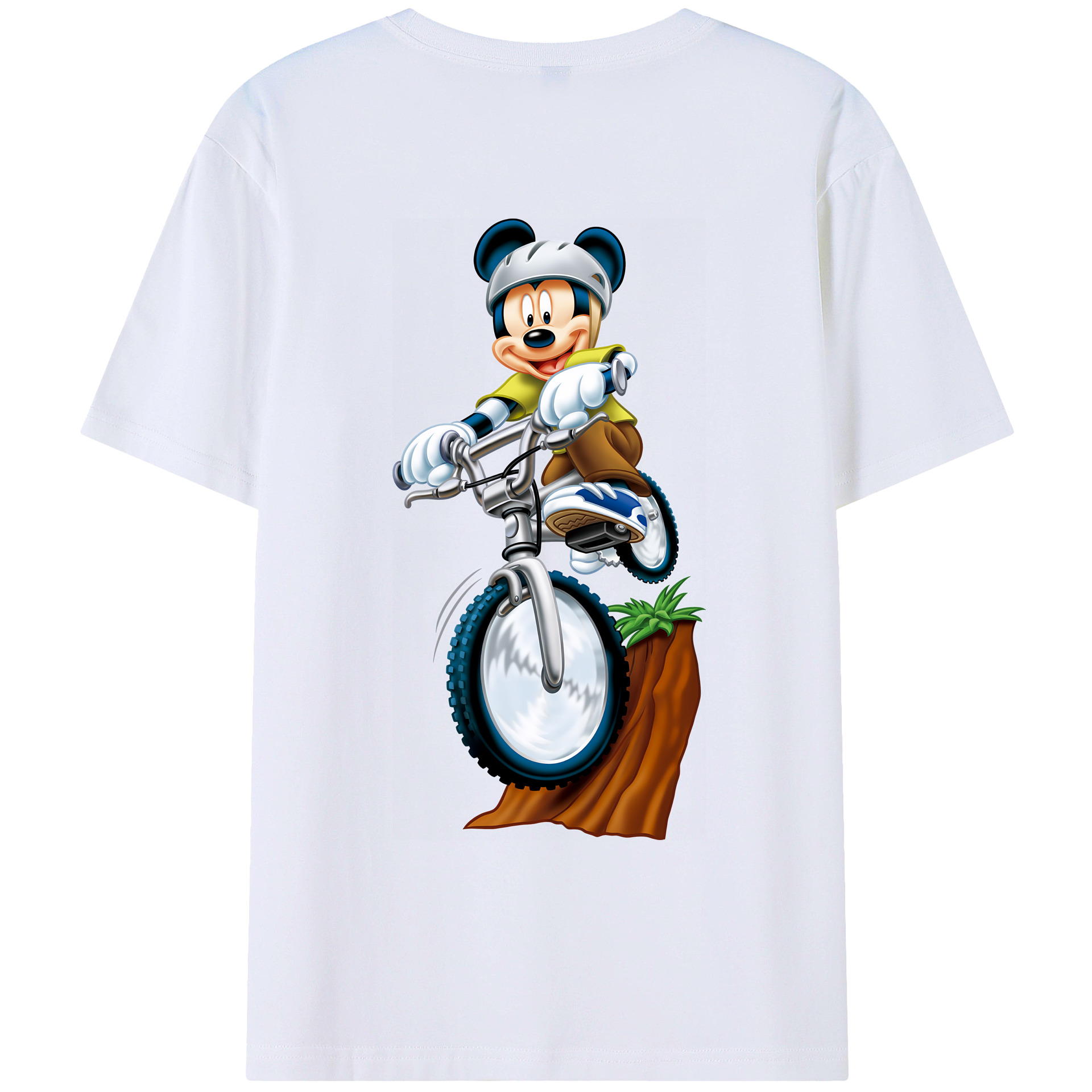 （画像用） ミッキーマウス Mickey Mouse 綿100％ メンズ半袖Tシャツ（バックプリント） 通気性