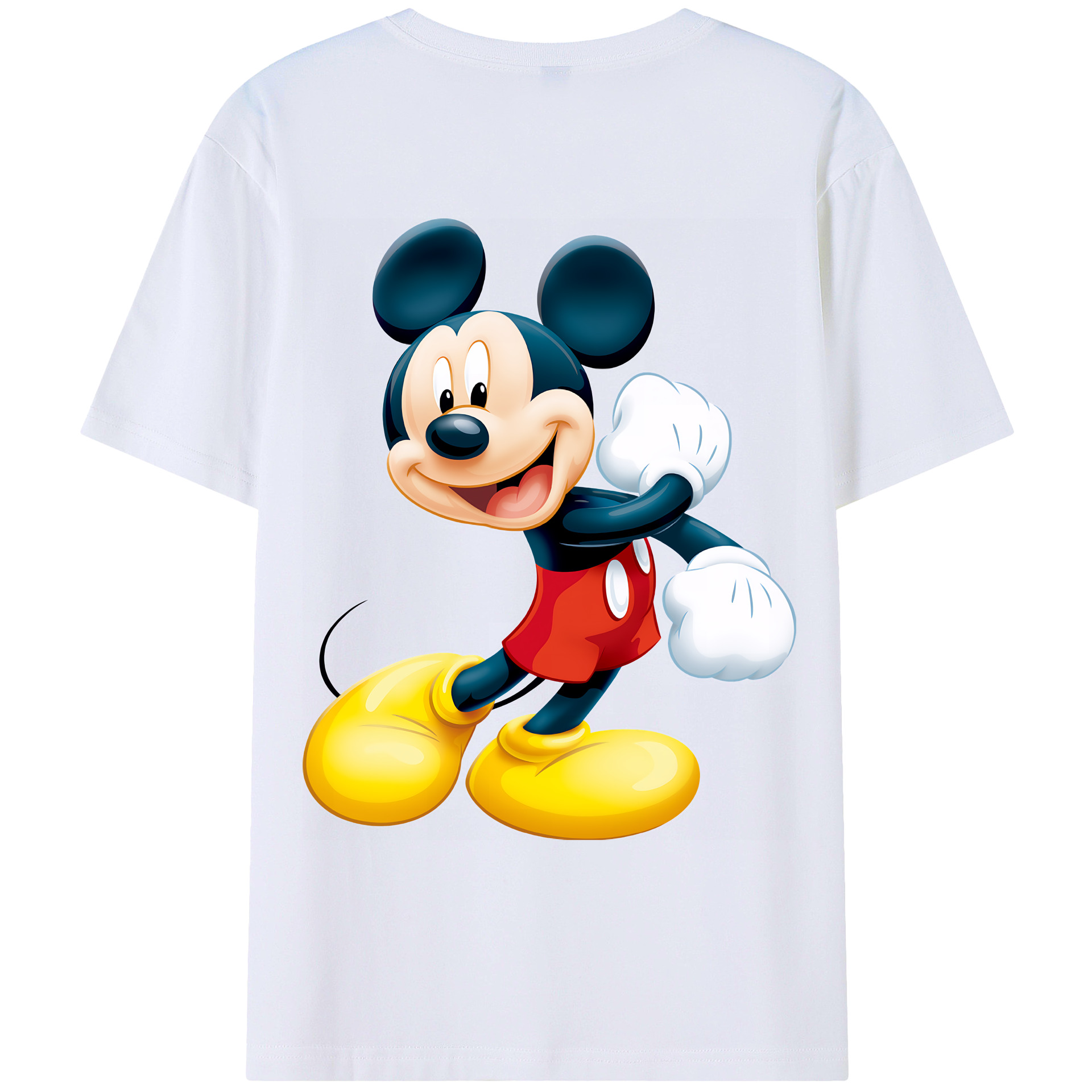 （画像用） ミッキーマウス Mickey Mouse 綿100％ メンズ半袖Tシャツ（バックプリント） 通気性