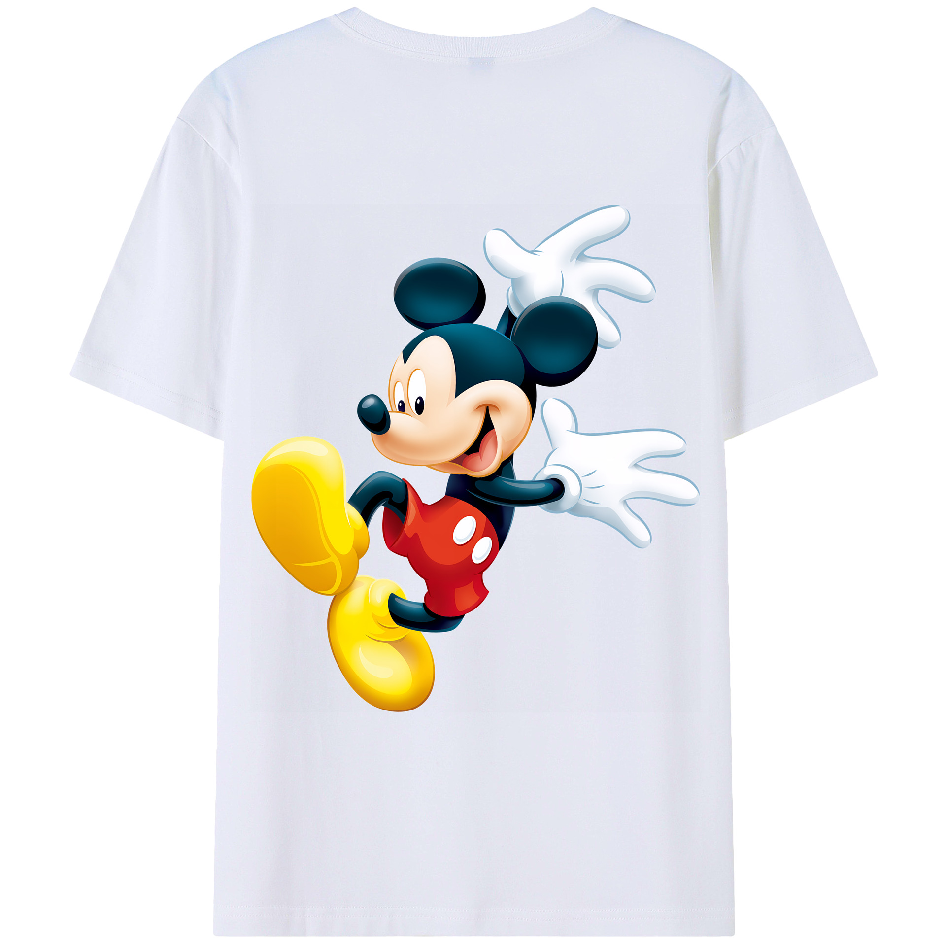 （画像用） ミッキーマウス Mickey Mouse 綿100％ メンズ半袖Tシャツ（バックプリント） 通気性