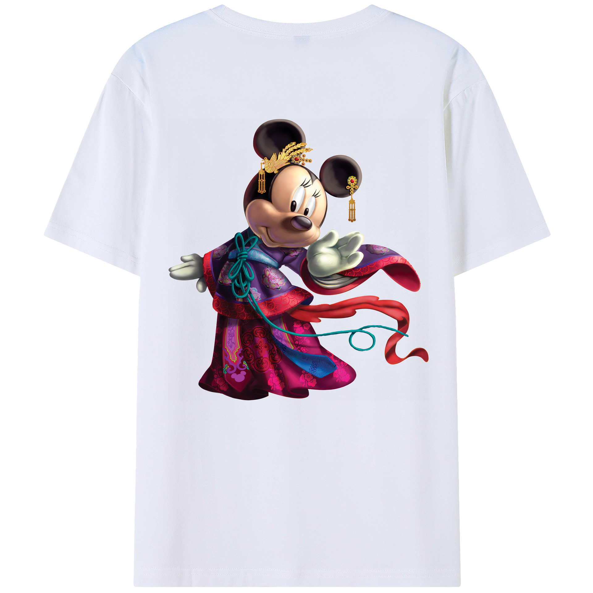 （画像用） ミッキーマウス Mickey Mouse 綿100％ メンズ半袖Tシャツ（バックプリント） 通気性