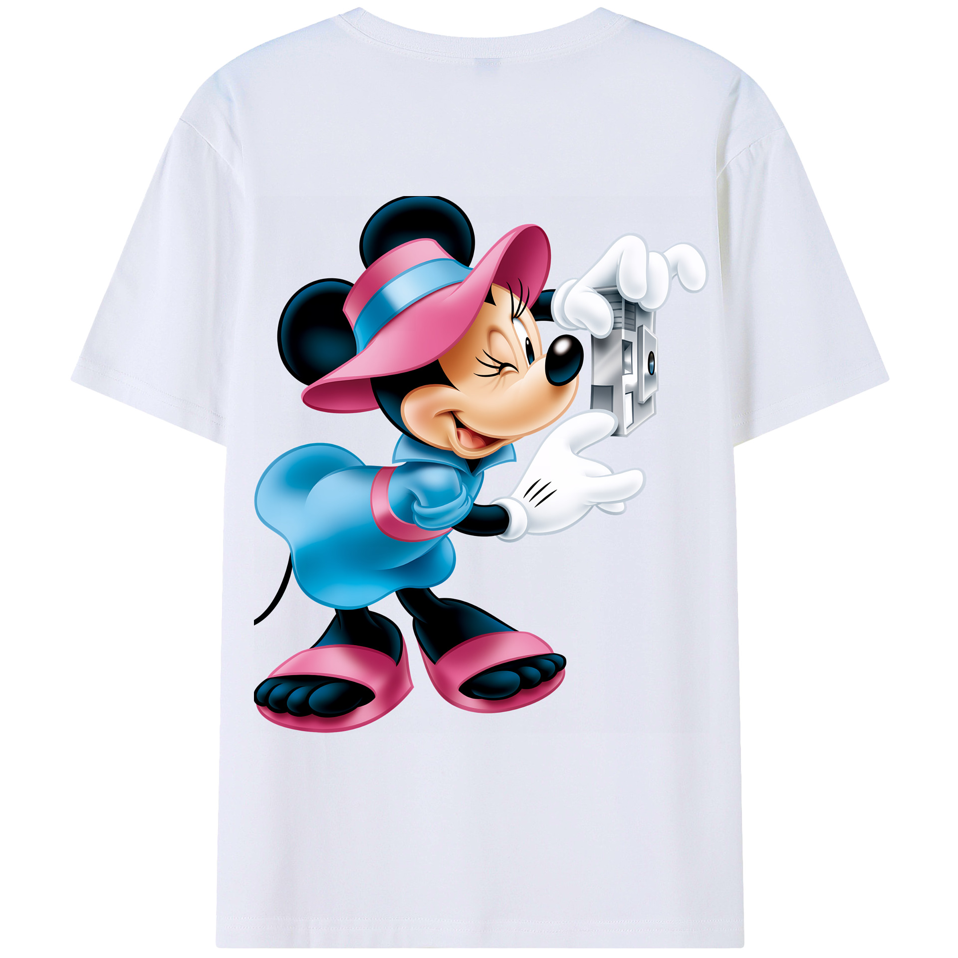 （画像用） ミッキーマウス Mickey Mouse 綿100％ メンズ半袖Tシャツ（バックプリント） 通気性
