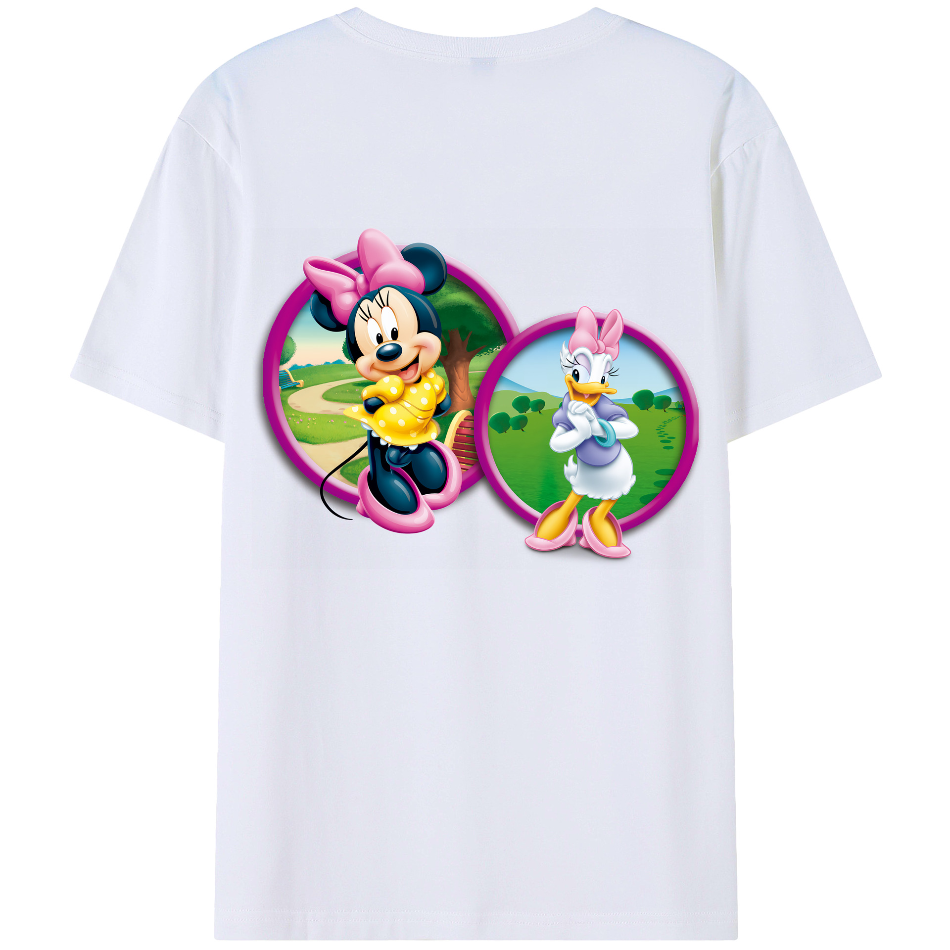 （画像用） ミッキーマウス Mickey Mouse 綿100％ メンズ半袖Tシャツ（バックプリント） 通気性