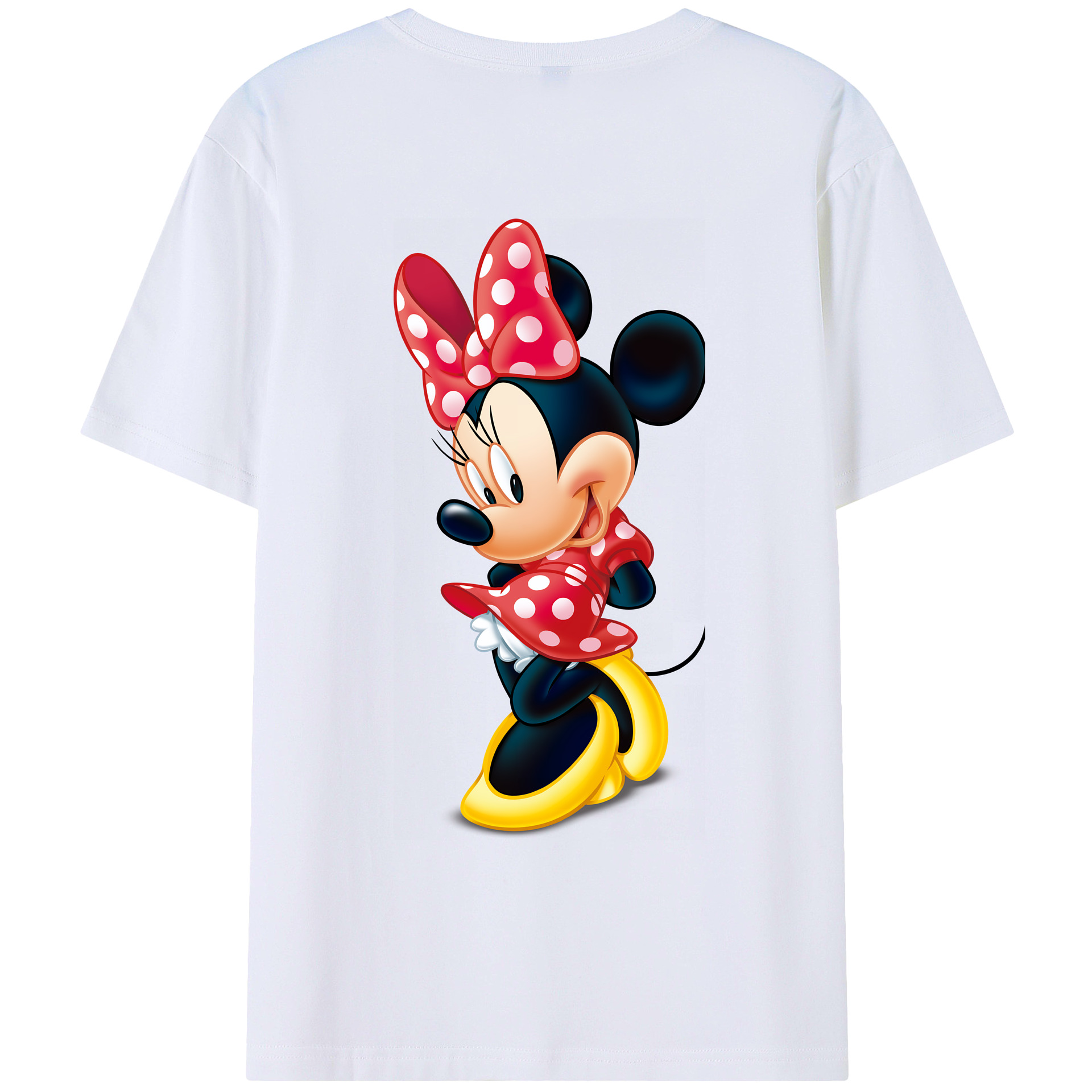 （画像用） ミッキーマウス Mickey Mouse 綿100％ メンズ半袖Tシャツ（バックプリント） 通気性