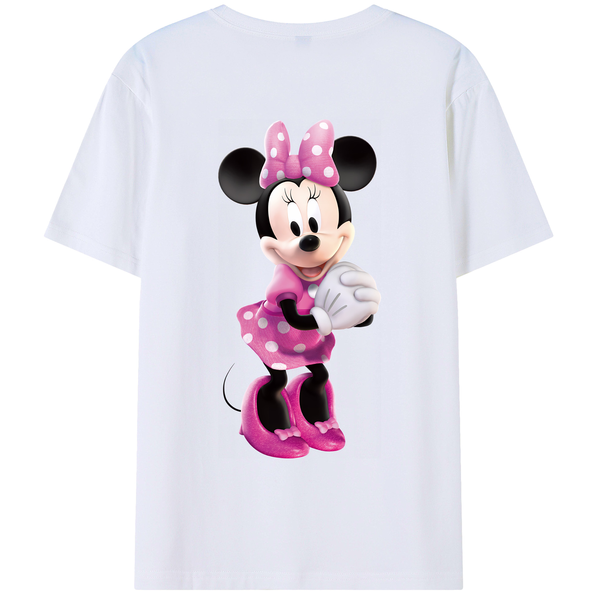 （画像用） ミッキーマウス Mickey Mouse 綿100％ メンズ半袖Tシャツ（バックプリント） 通気性