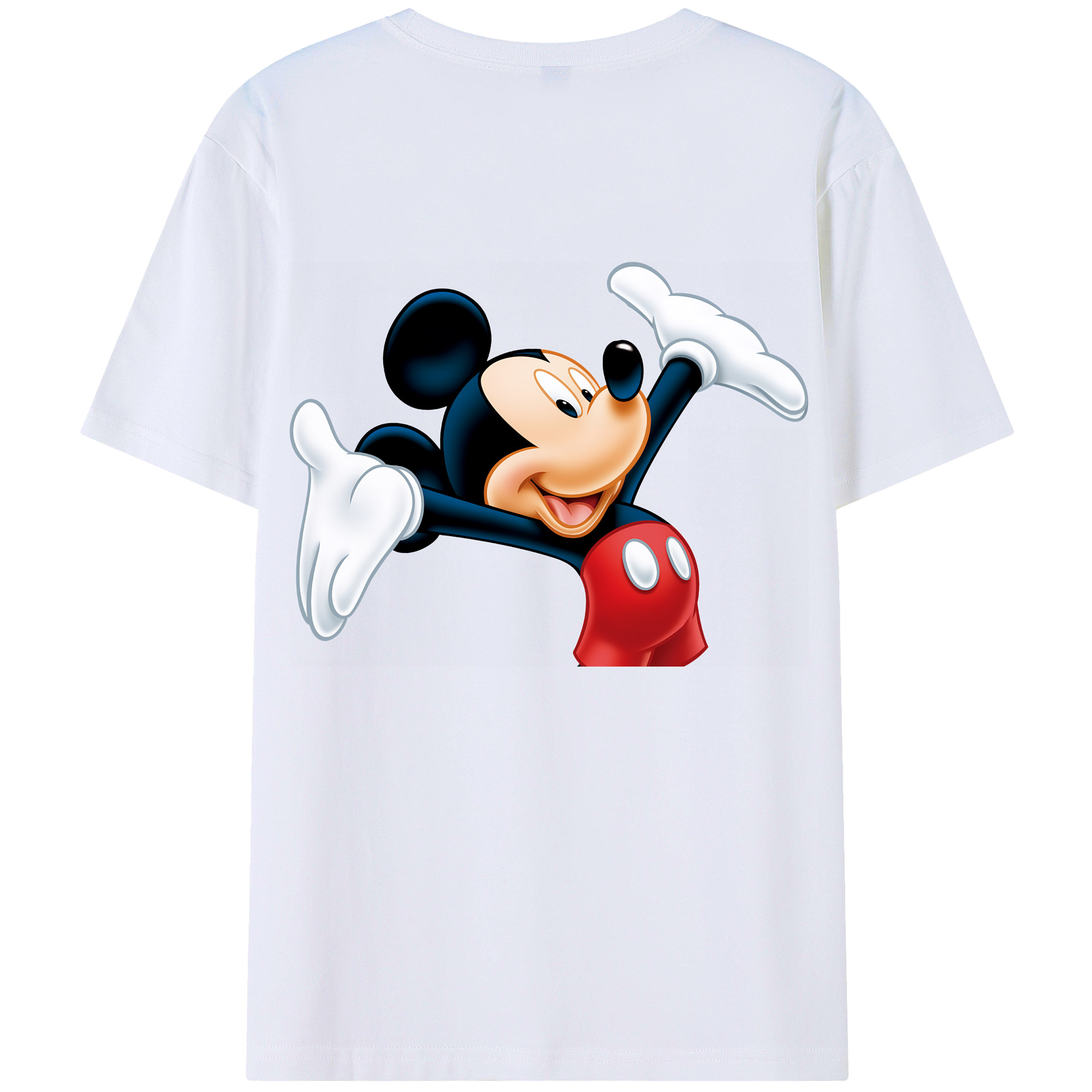 （画像用） ミッキーマウス Mickey Mouse 綿100％ メンズ半袖Tシャツ（バックプリント） 通気性