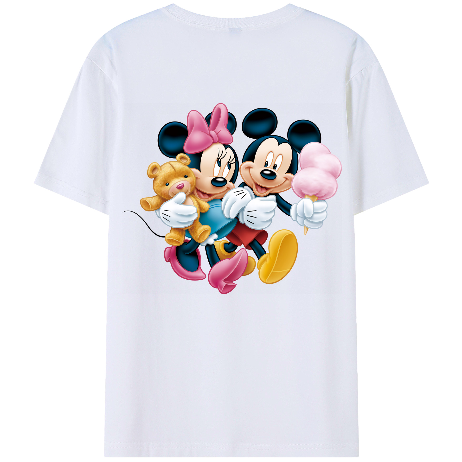 （画像用） ミッキーマウス Mickey Mouse 綿100％ メンズ半袖Tシャツ（バックプリント） 通気性