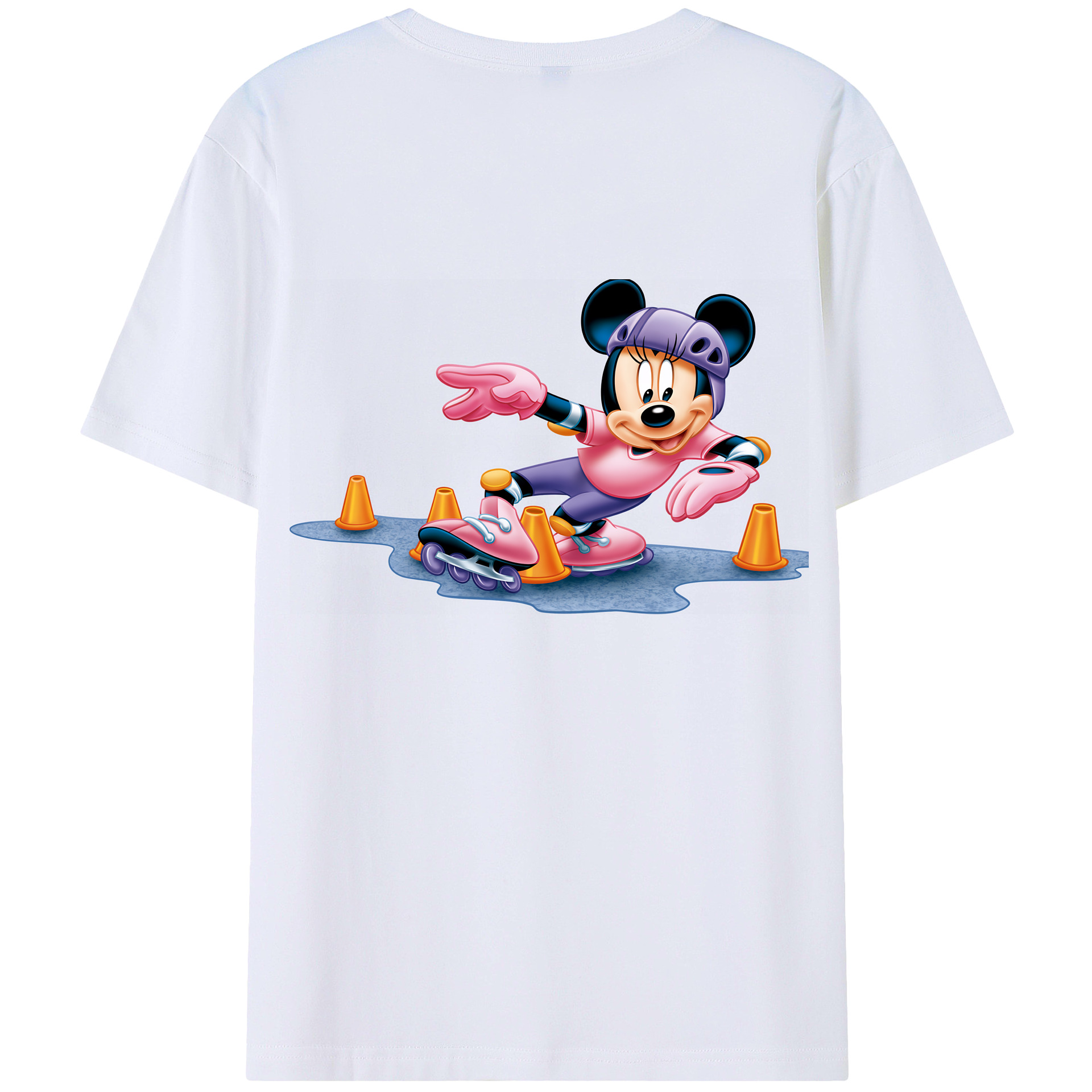（画像用） ミッキーマウス Mickey Mouse 綿100％ メンズ半袖Tシャツ（バックプリント） 通気性