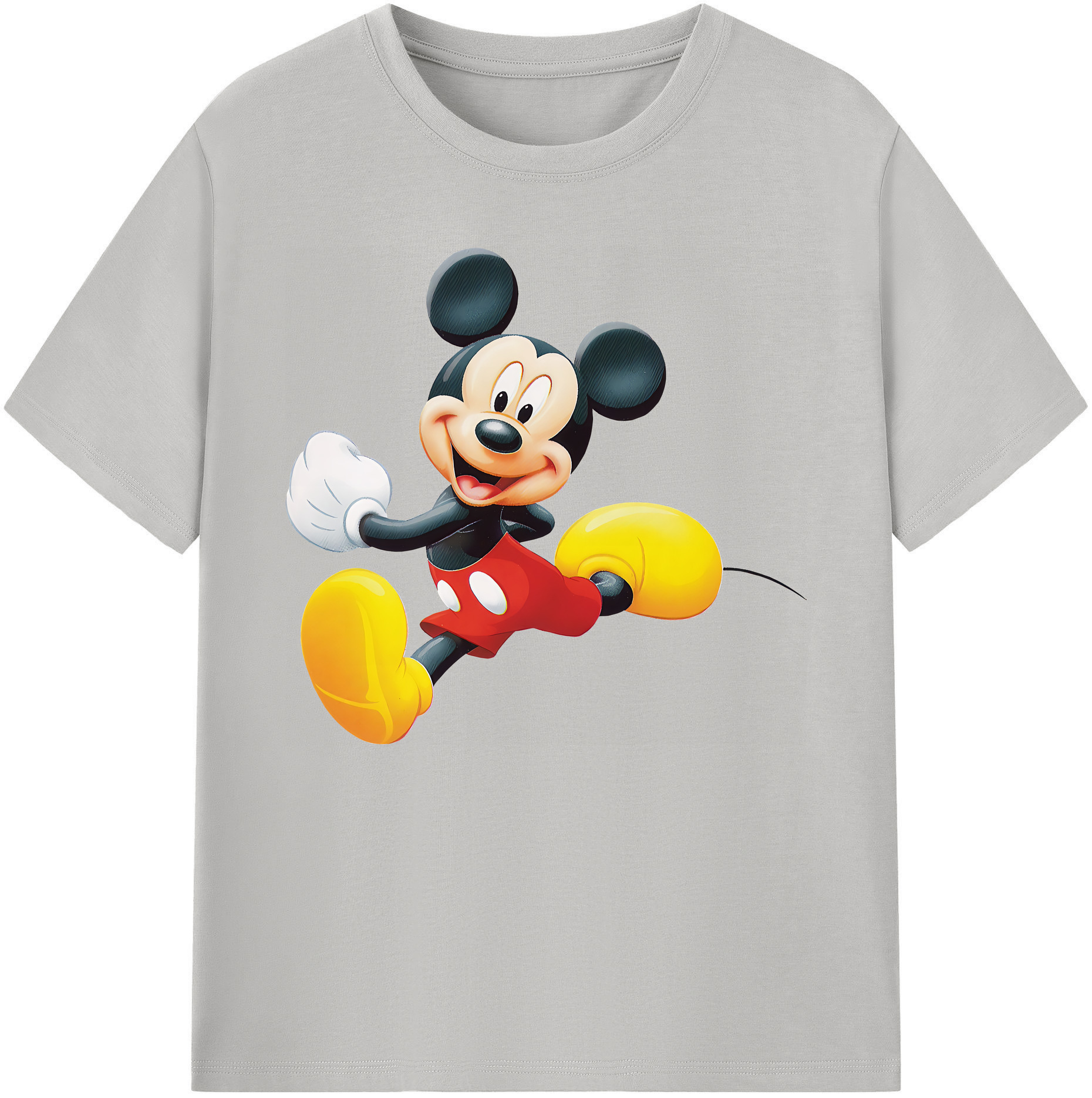 ミッキーマウス Mickey Mouse 綿100％ メンズ半袖Tシャツ｜肌触りやわらか＆通気性