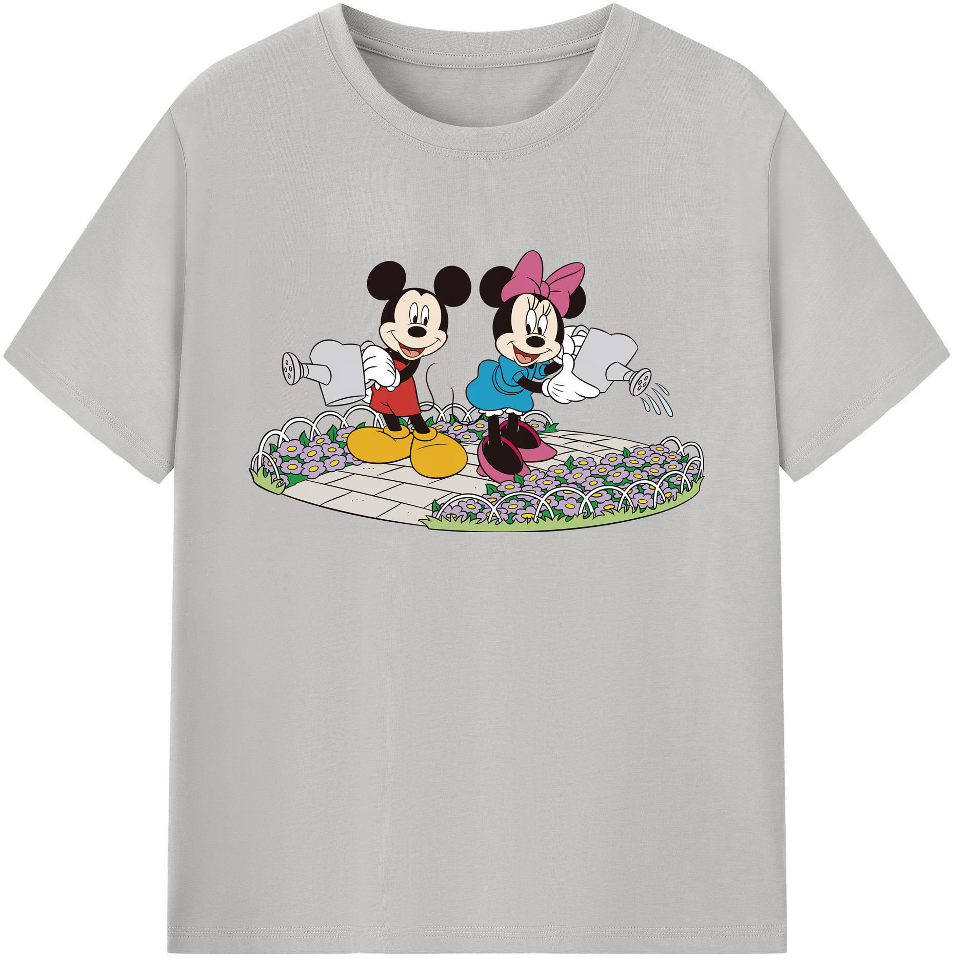 ミッキーマウス Mickey Mouse 綿100％ メンズ半袖Tシャツ｜肌触りやわらか＆通気性