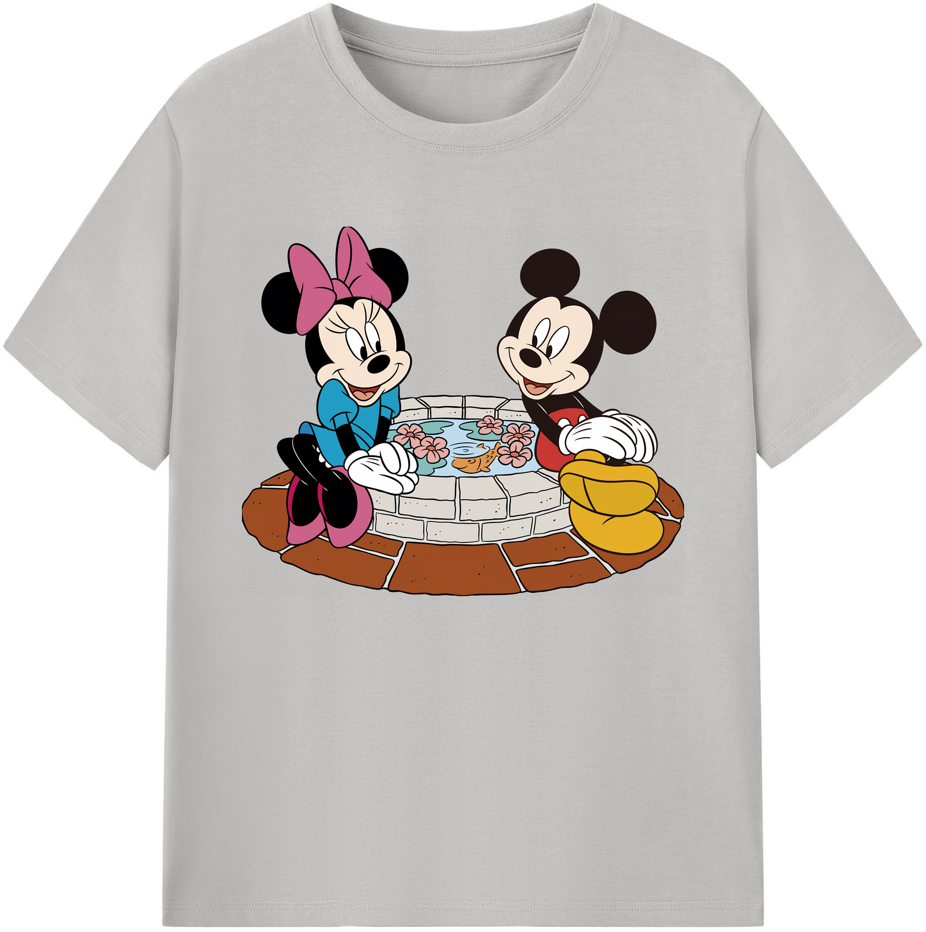 ミッキーマウス Mickey Mouse 綿100％ メンズ半袖Tシャツ｜肌触りやわらか＆通気性