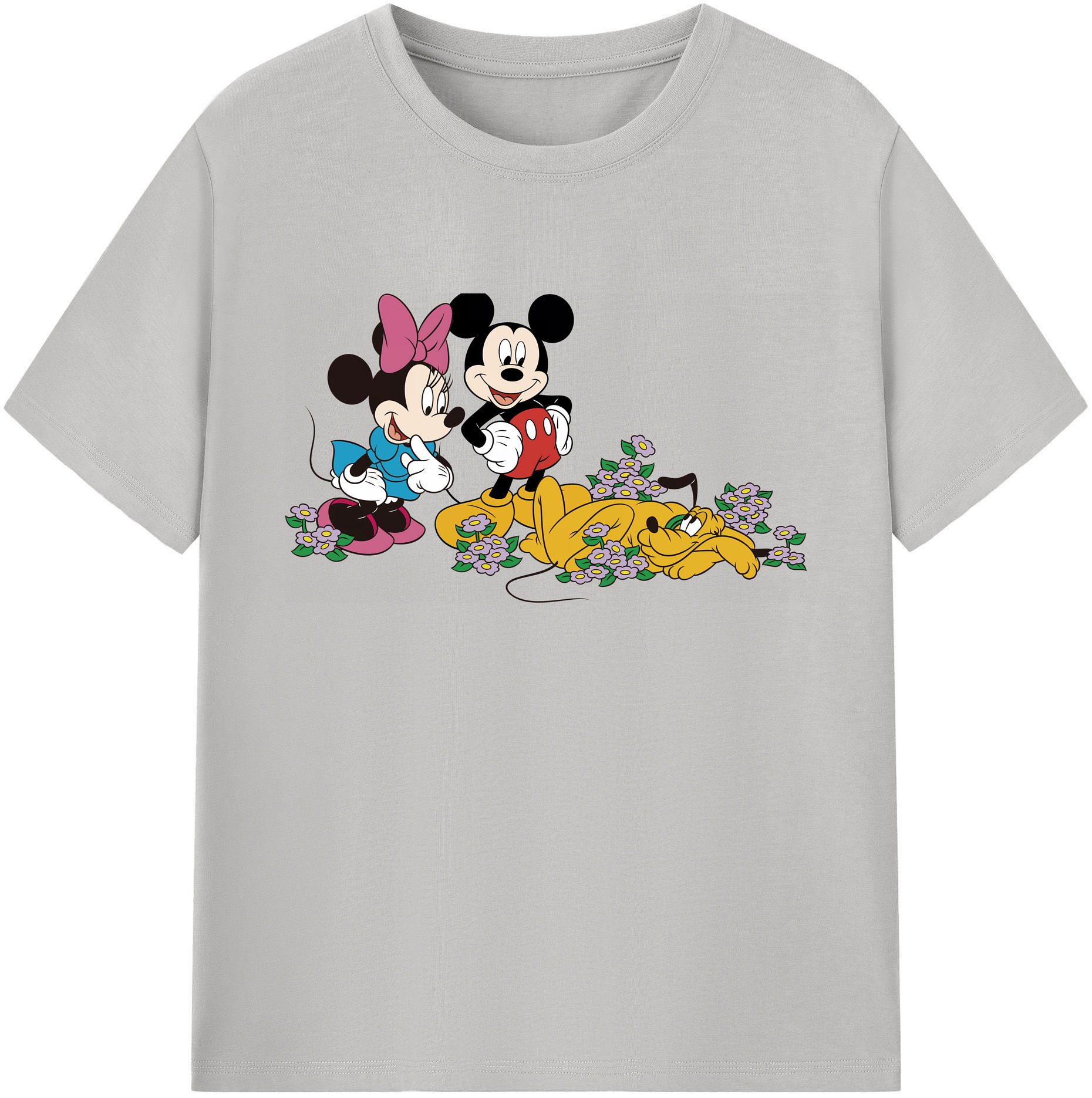 ミッキーマウス Mickey Mouse 綿100％ メンズ半袖Tシャツ｜肌触りやわらか＆通気性