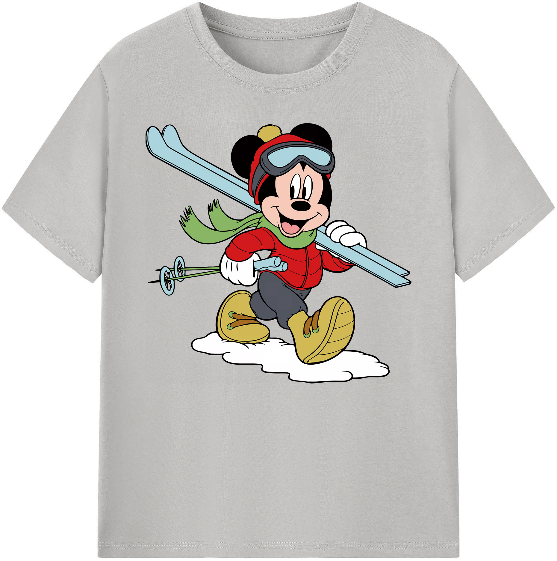 ミッキーマウス Mickey Mouse 綿100％ メンズ半袖Tシャツ｜肌触りやわらか＆通気性