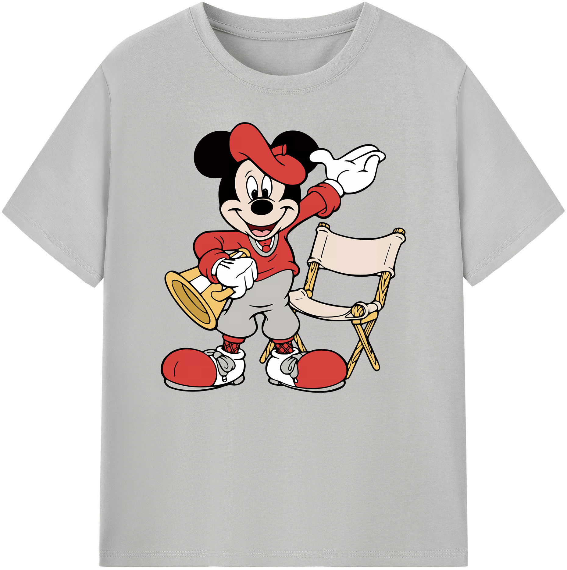 ミッキーマウス Mickey Mouse 綿100％ メンズ半袖Tシャツ｜肌触りやわらか＆通気性