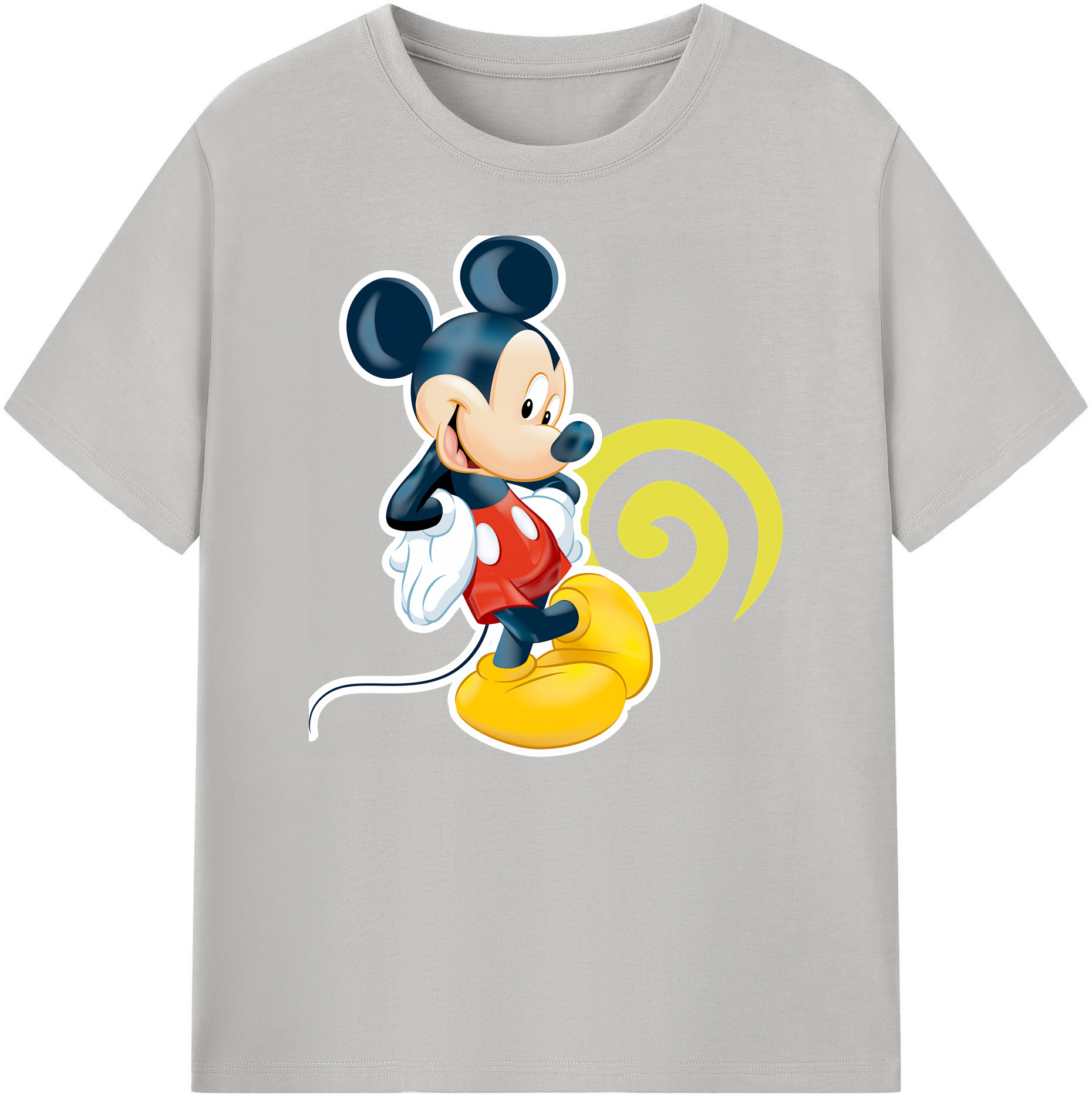 ミッキーマウス Mickey Mouse 綿100％ メンズ半袖Tシャツ｜肌触りやわらか＆通気性