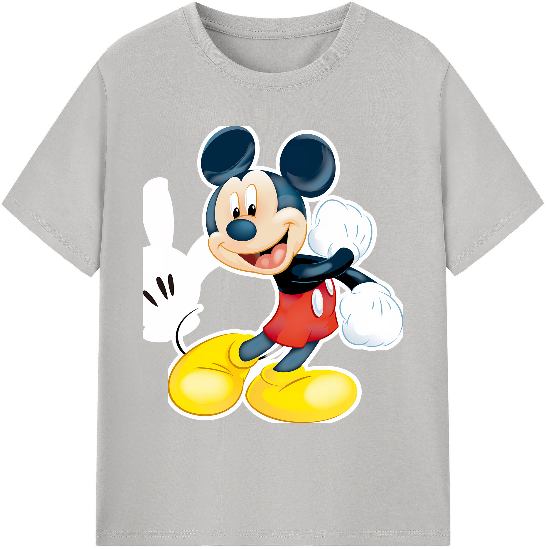 ミッキーマウス Mickey Mouse 綿100％ メンズ半袖Tシャツ｜肌触りやわらか＆通気性