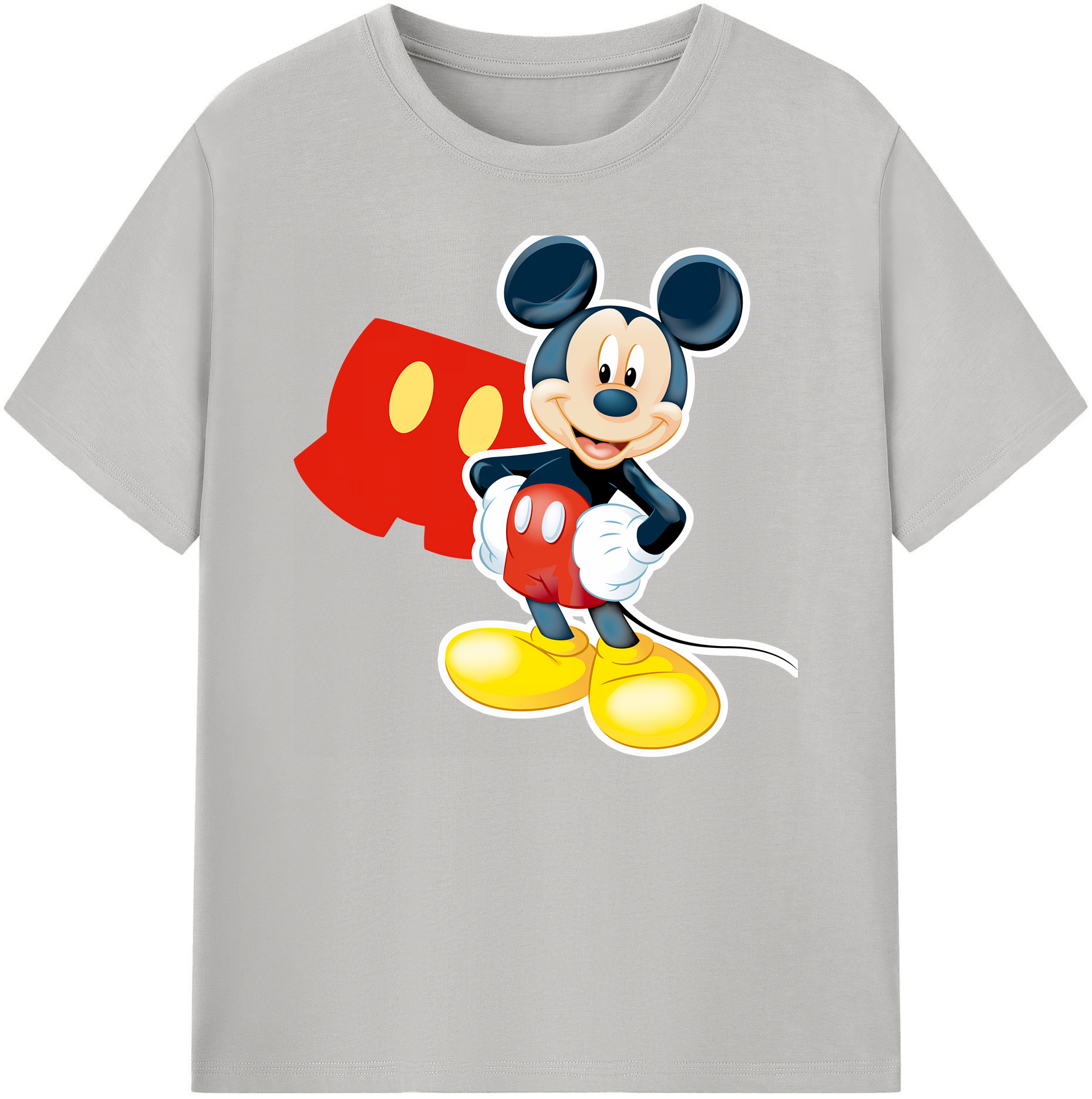 ミッキーマウス Mickey Mouse 綿100％ メンズ半袖Tシャツ｜肌触りやわらか＆通気性