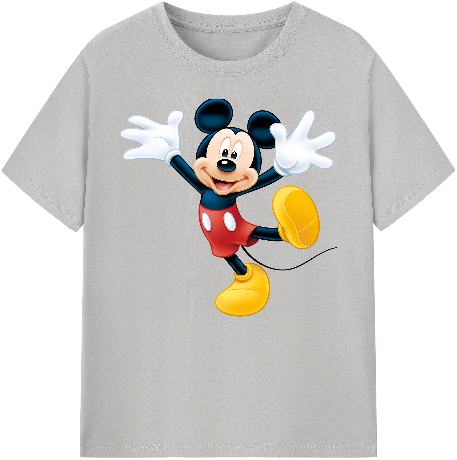 ミッキーマウス Mickey Mouse 綿100％ メンズ半袖Tシャツ｜肌触りやわらか＆通気性