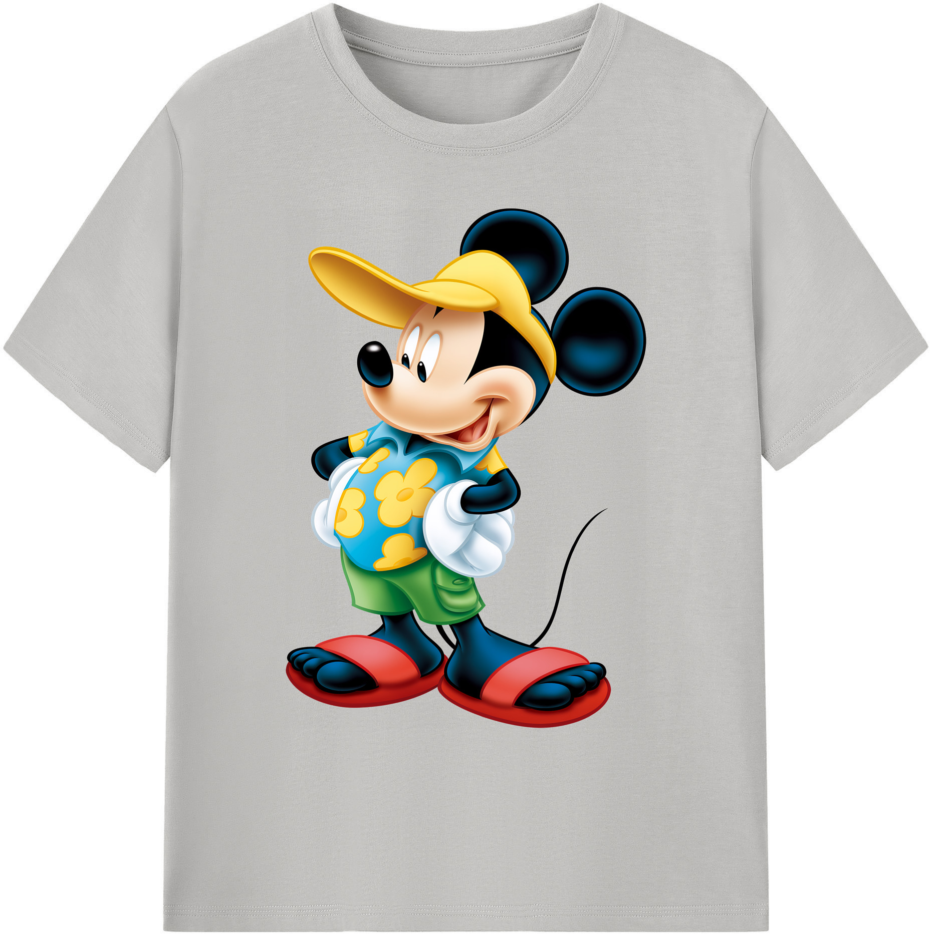ミッキーマウス Mickey Mouse 綿100％ メンズ半袖Tシャツ｜肌触りやわらか＆通気性