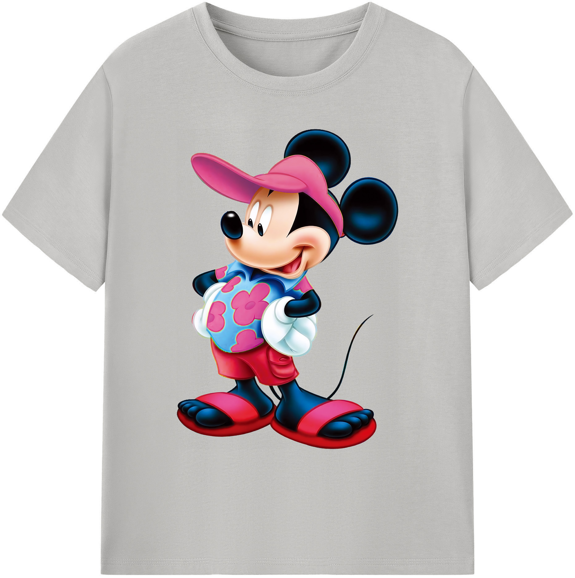 ミッキーマウス Mickey Mouse 綿100％ メンズ半袖Tシャツ｜肌触りやわらか＆通気性