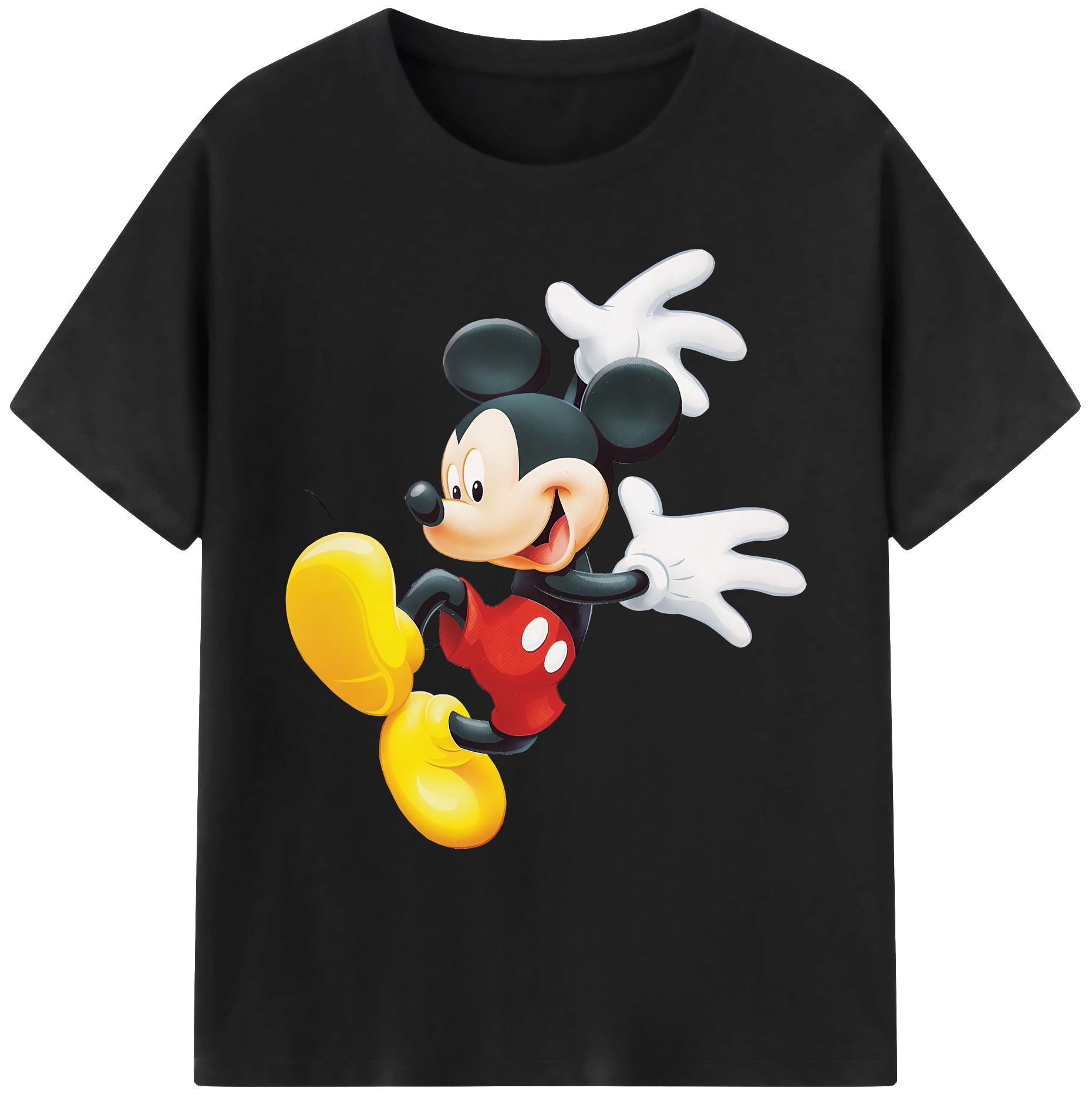 ミッキーマウス Mickey Mouse 綿100％ メンズ半袖Tシャツ｜肌触りやわらか＆通気性