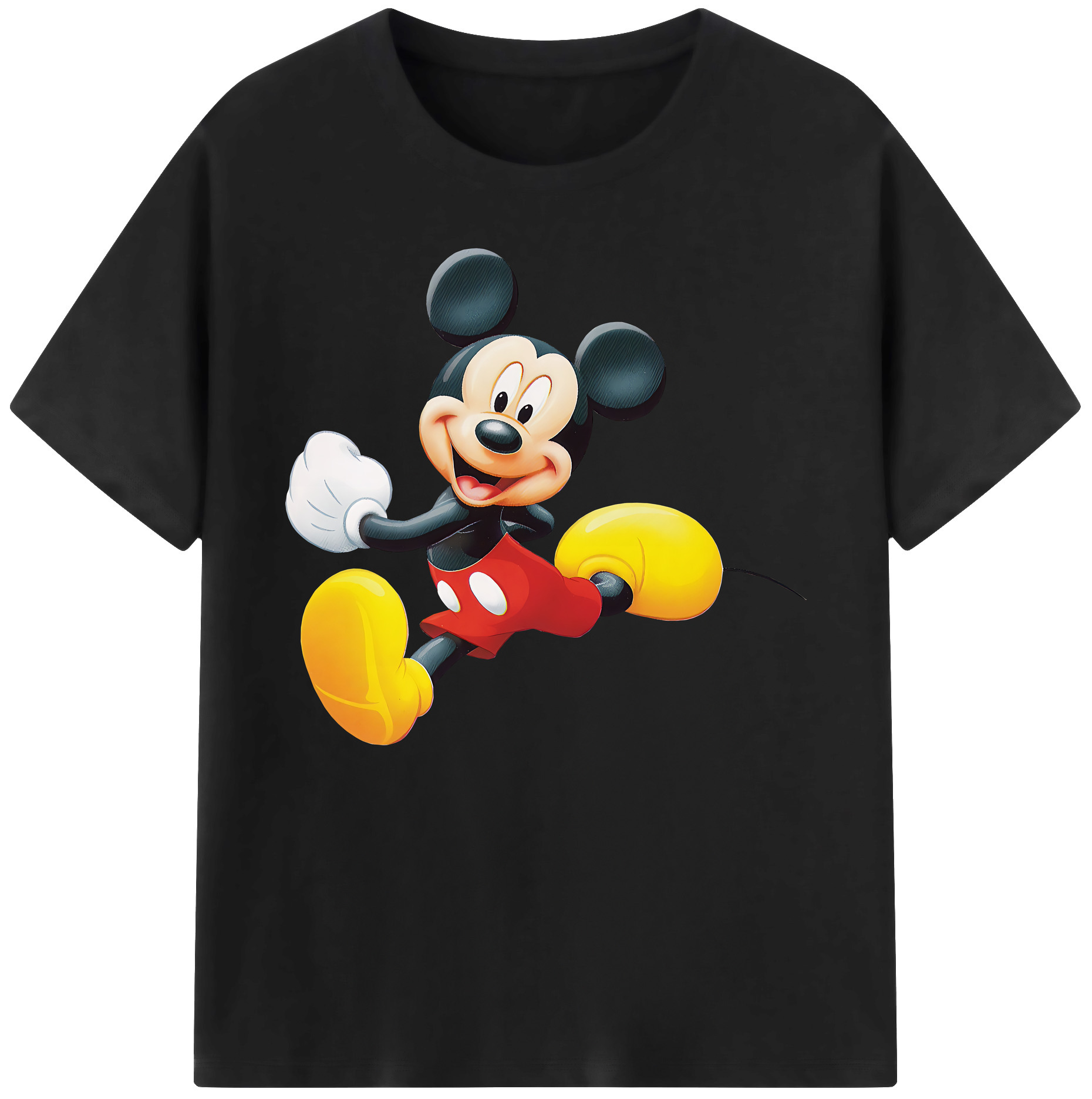 ミッキーマウス Mickey Mouse 綿100％ メンズ半袖Tシャツ｜肌触りやわらか＆通気性