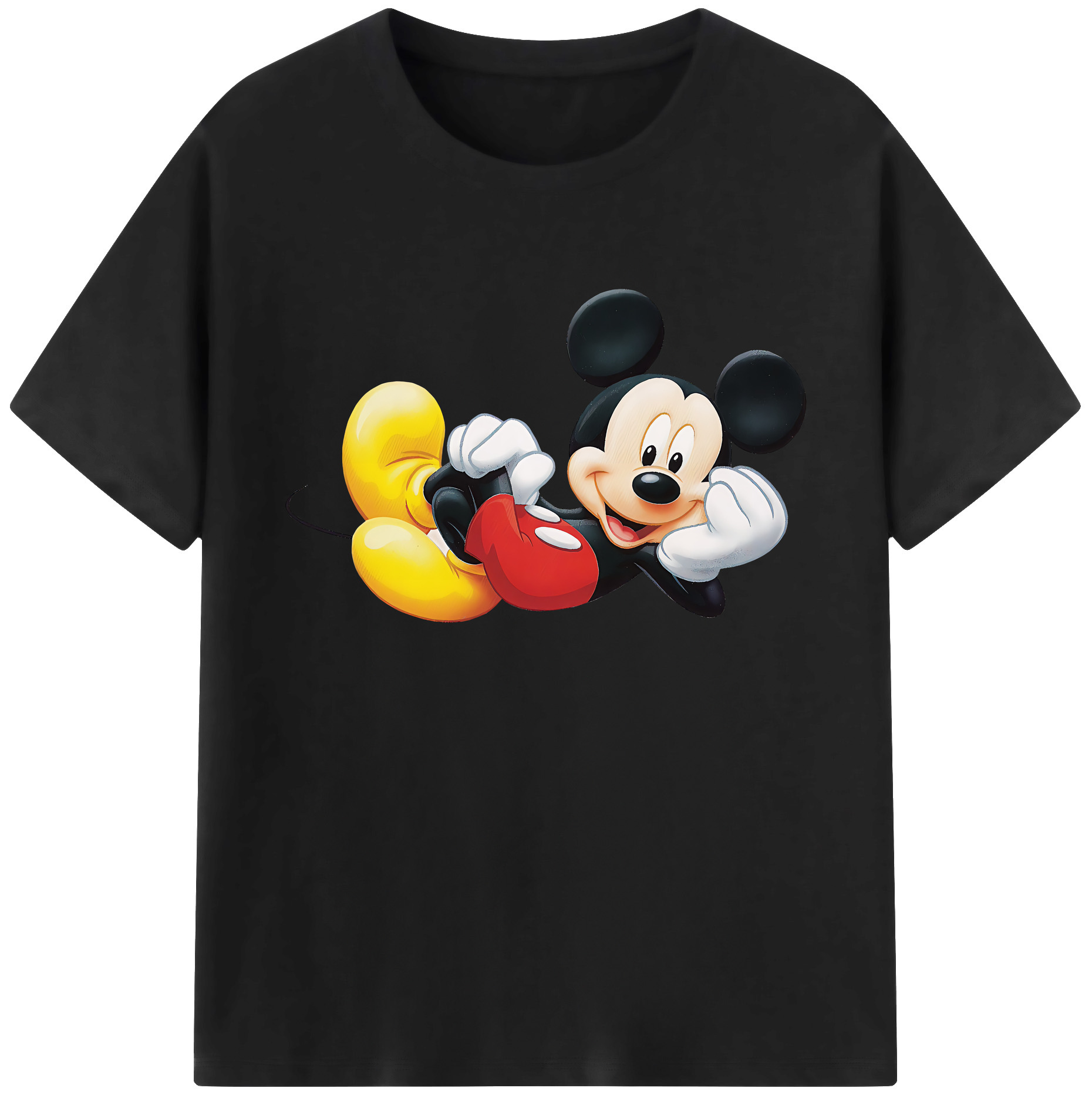 ミッキーマウス Mickey Mouse 綿100％ メンズ半袖Tシャツ｜肌触りやわらか＆通気性
