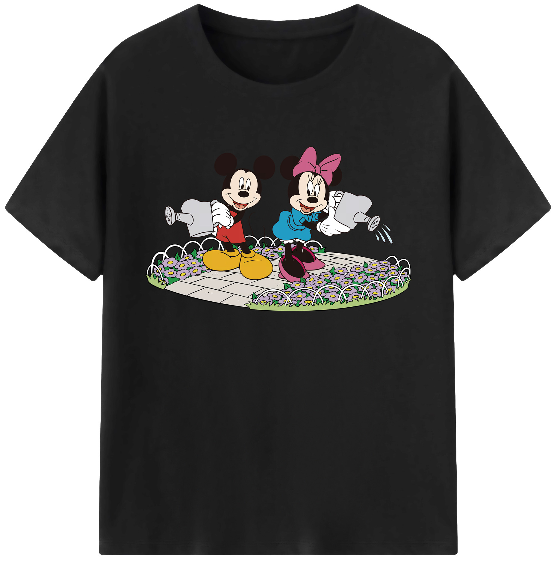 ミッキーマウス Mickey Mouse 綿100％ メンズ半袖Tシャツ｜肌触りやわらか＆通気性
