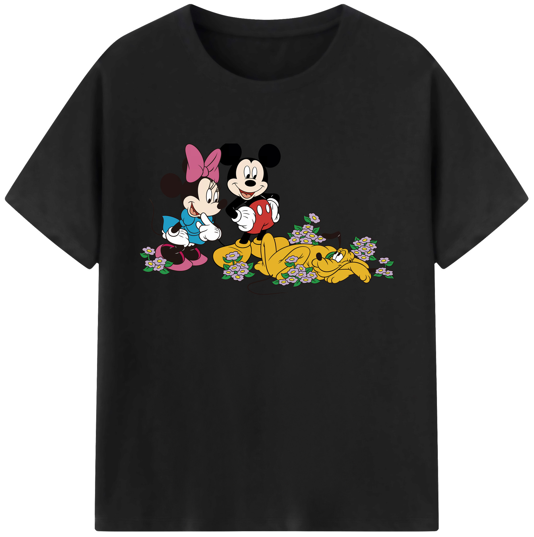 ミッキーマウス Mickey Mouse 綿100％ メンズ半袖Tシャツ｜肌触りやわらか＆通気性