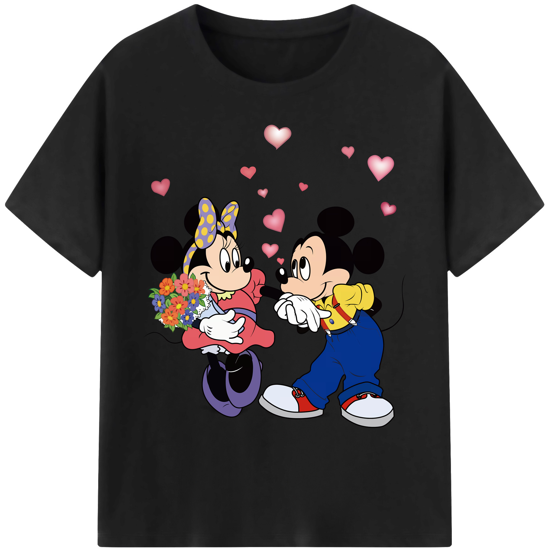 ミッキーマウス Mickey Mouse 綿100％ メンズ半袖Tシャツ｜肌触りやわらか＆通気性