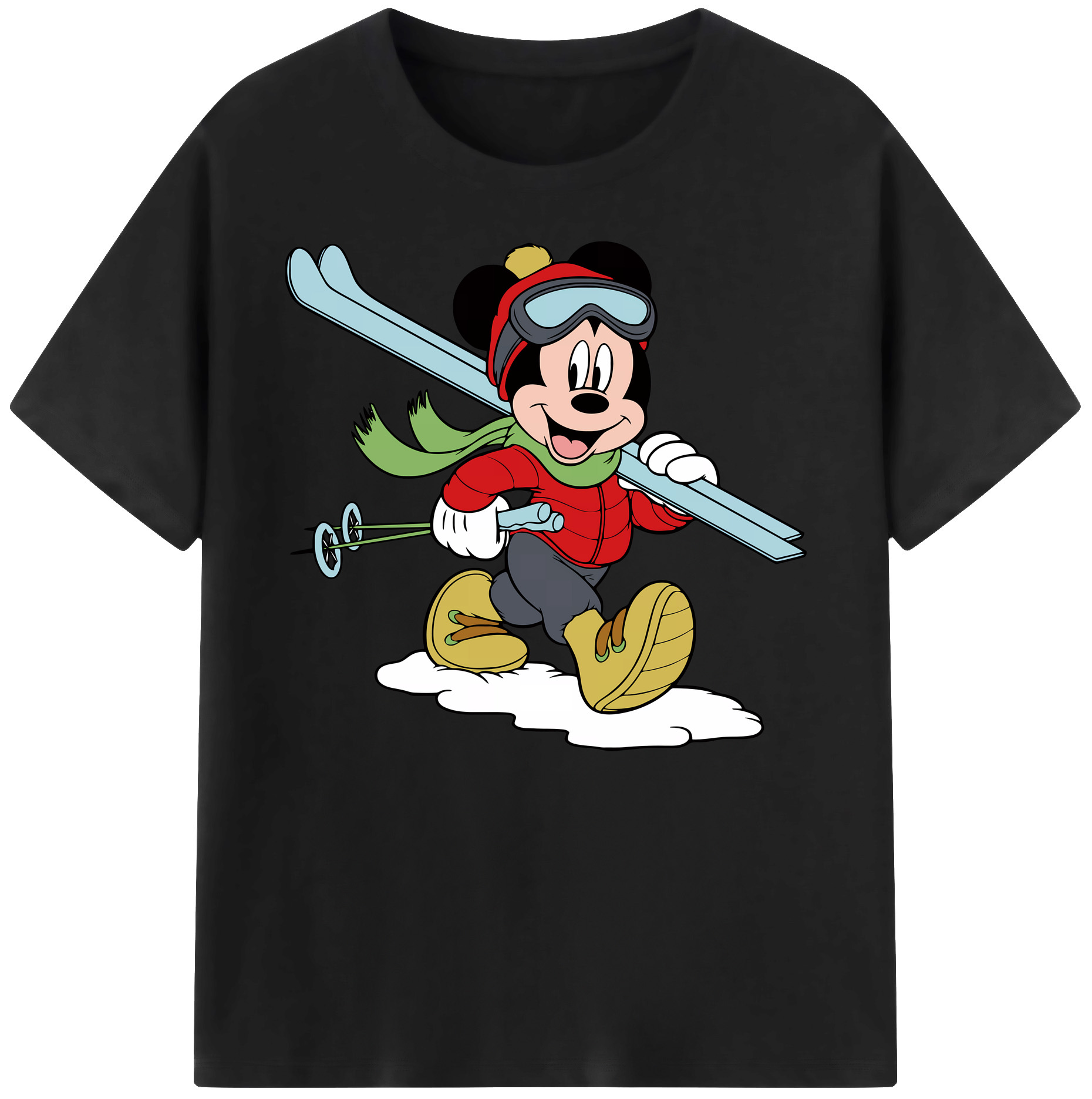 ミッキーマウス Mickey Mouse 綿100％ メンズ半袖Tシャツ｜肌触りやわらか＆通気性
