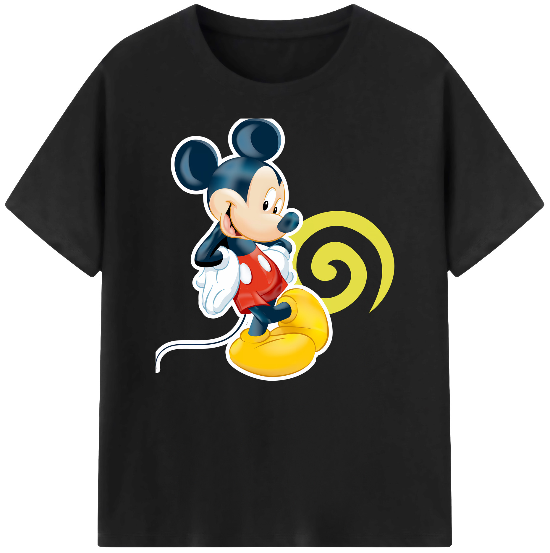 ミッキーマウス Mickey Mouse 綿100％ メンズ半袖Tシャツ｜肌触りやわらか＆通気性