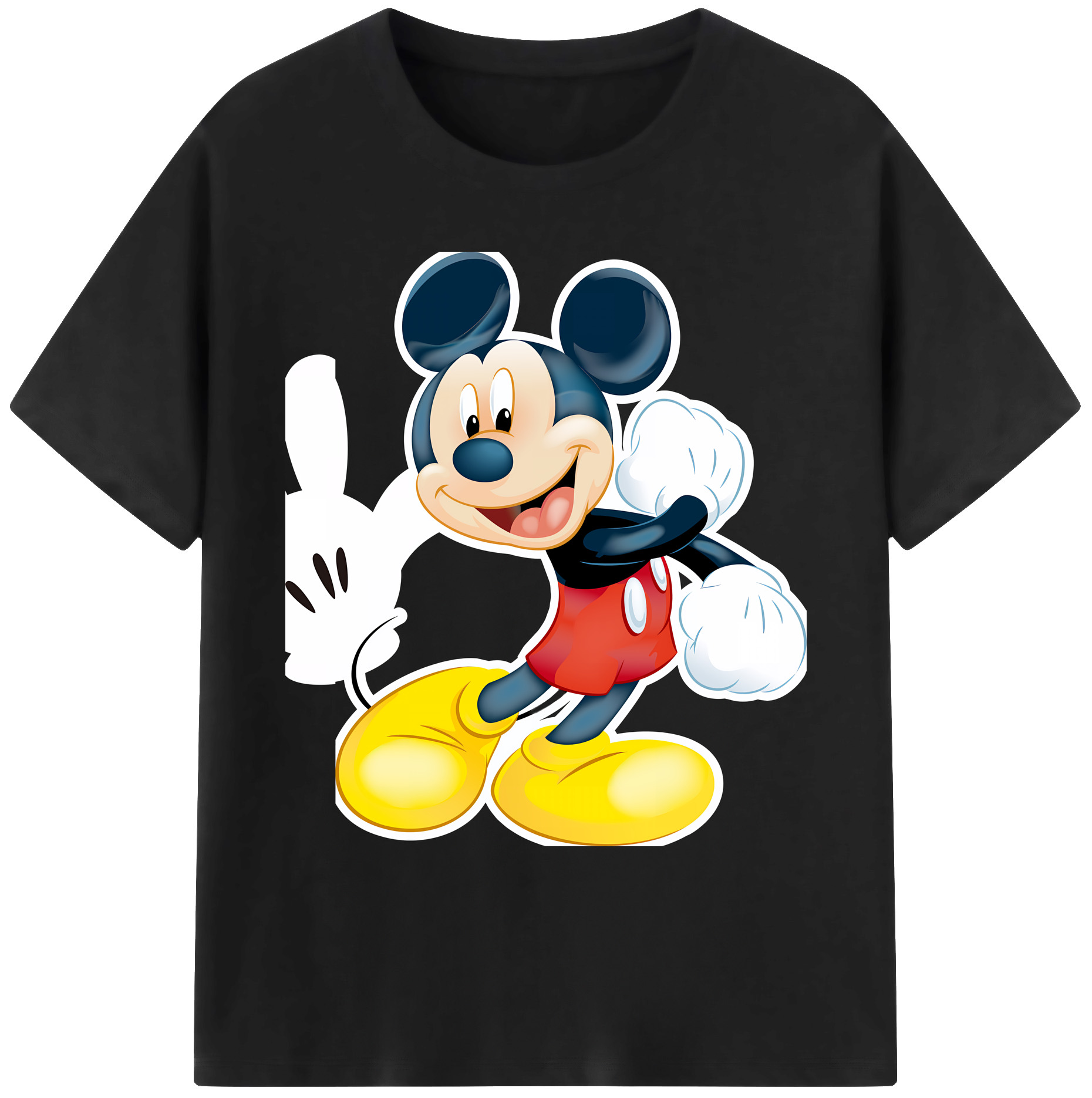 ミッキーマウス Mickey Mouse 綿100％ メンズ半袖Tシャツ｜肌触りやわらか＆通気性