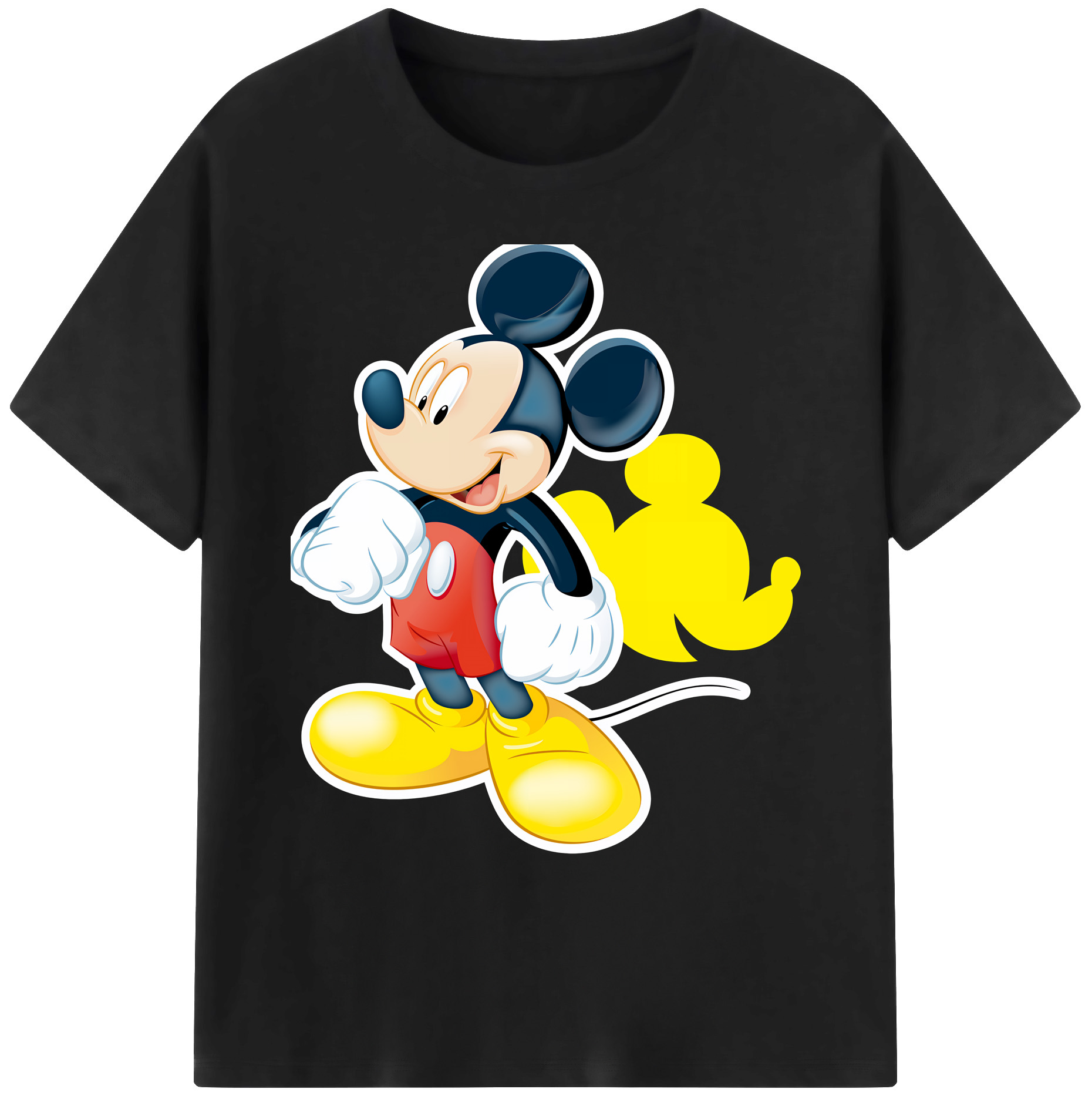 ミッキーマウス Mickey Mouse 綿100％ メンズ半袖Tシャツ｜肌触りやわらか＆通気性