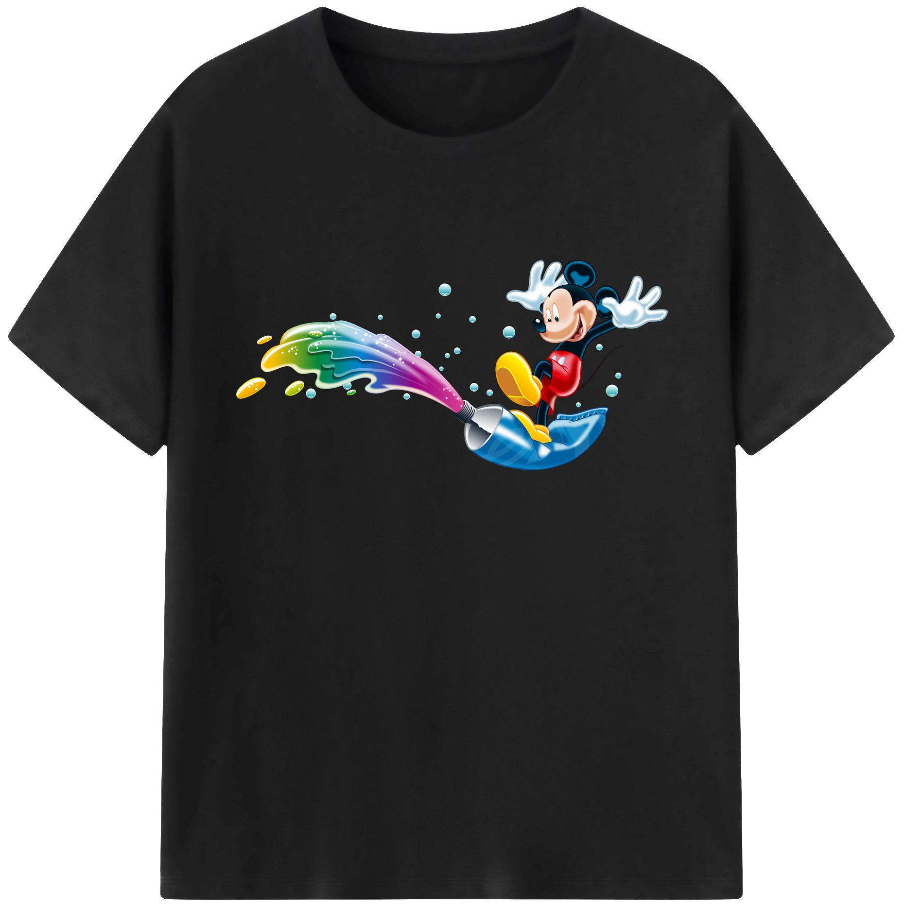 ミッキーマウス Mickey Mouse 綿100％ メンズ半袖Tシャツ｜肌触りやわらか＆通気性