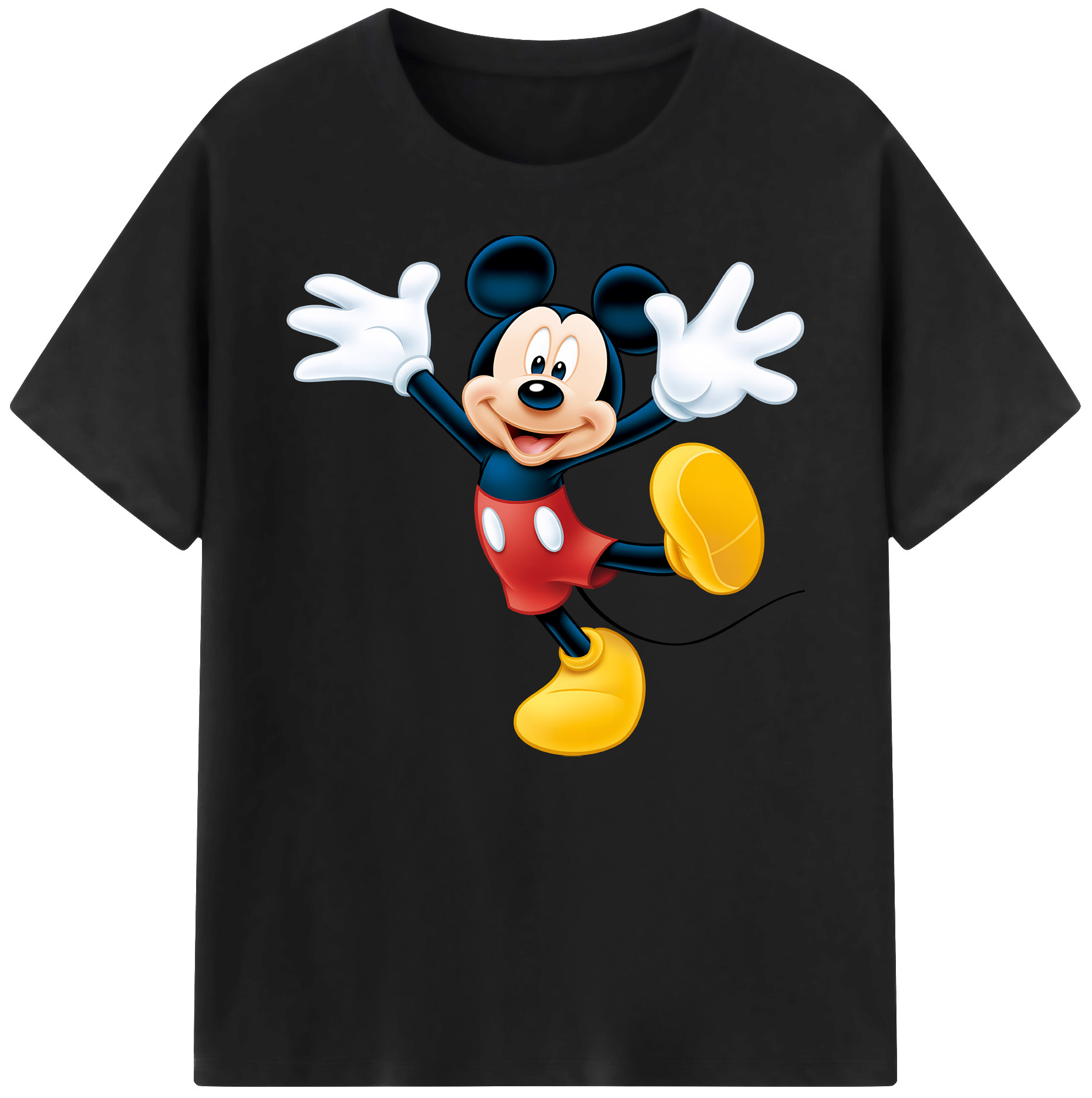 ミッキーマウス Mickey Mouse 綿100％ メンズ半袖Tシャツ｜肌触りやわらか＆通気性