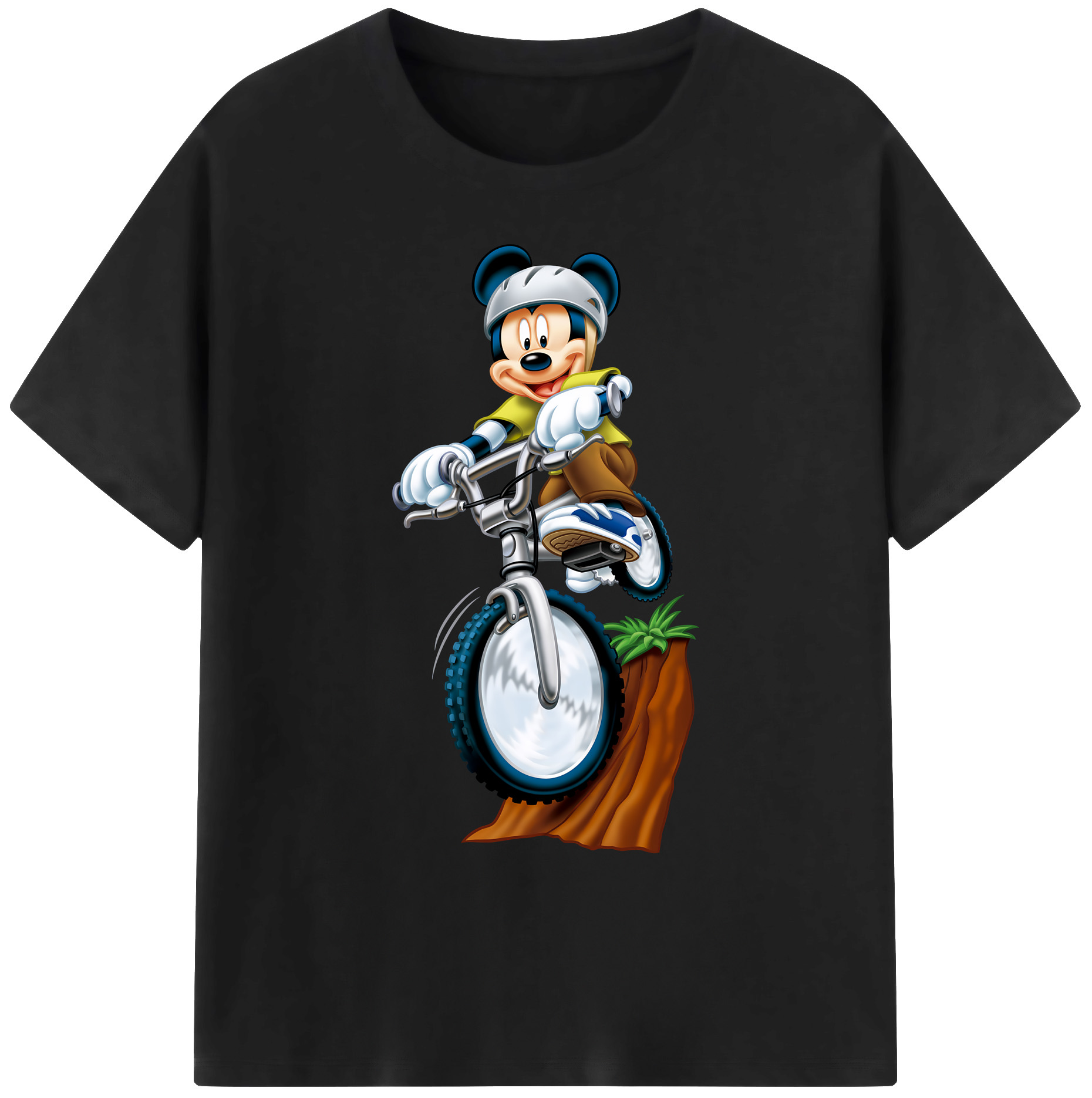ミッキーマウス Mickey Mouse 綿100％ メンズ半袖Tシャツ｜肌触りやわらか＆通気性