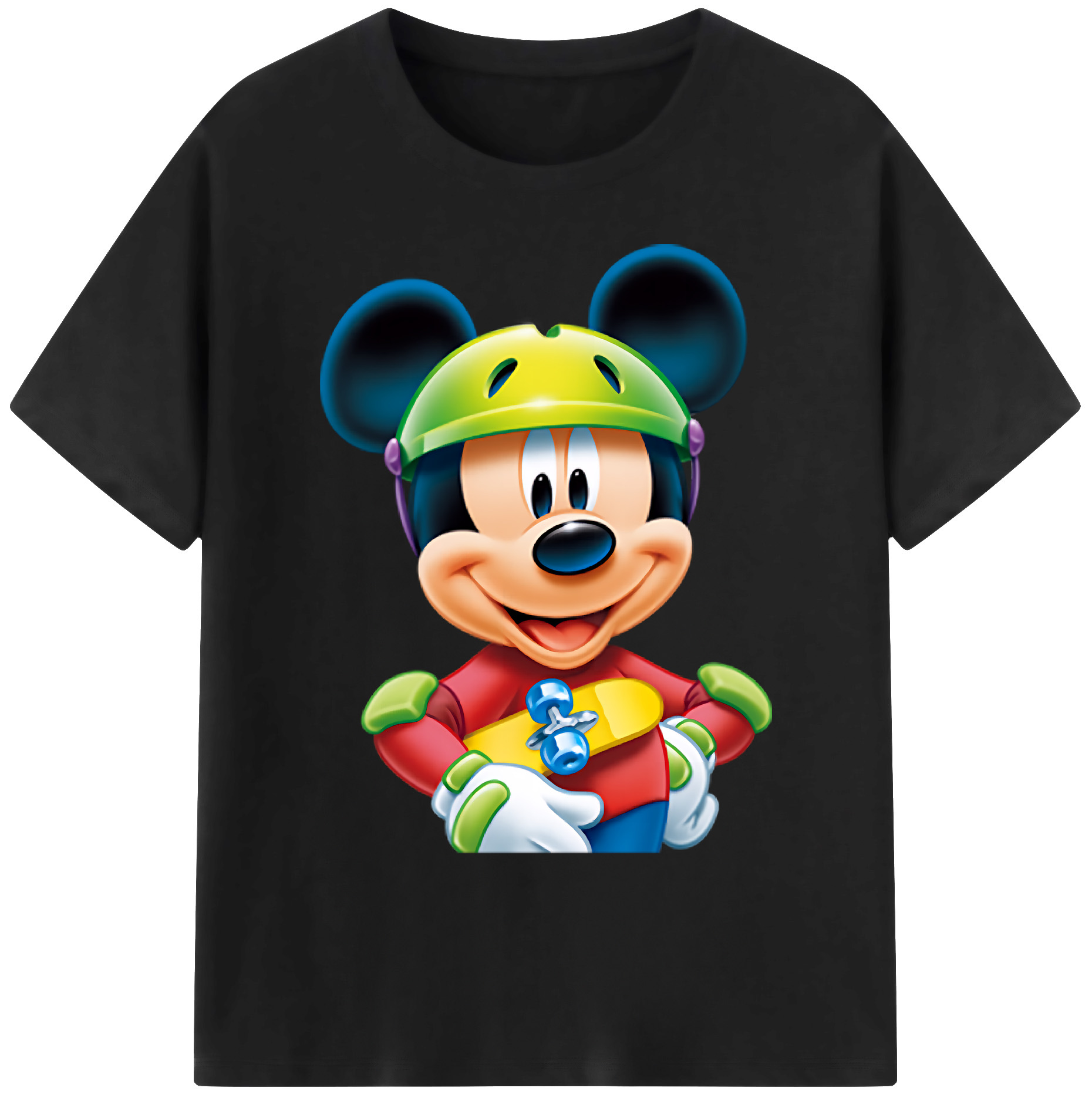 ミッキーマウス Mickey Mouse 綿100％ メンズ半袖Tシャツ｜肌触りやわらか＆通気性