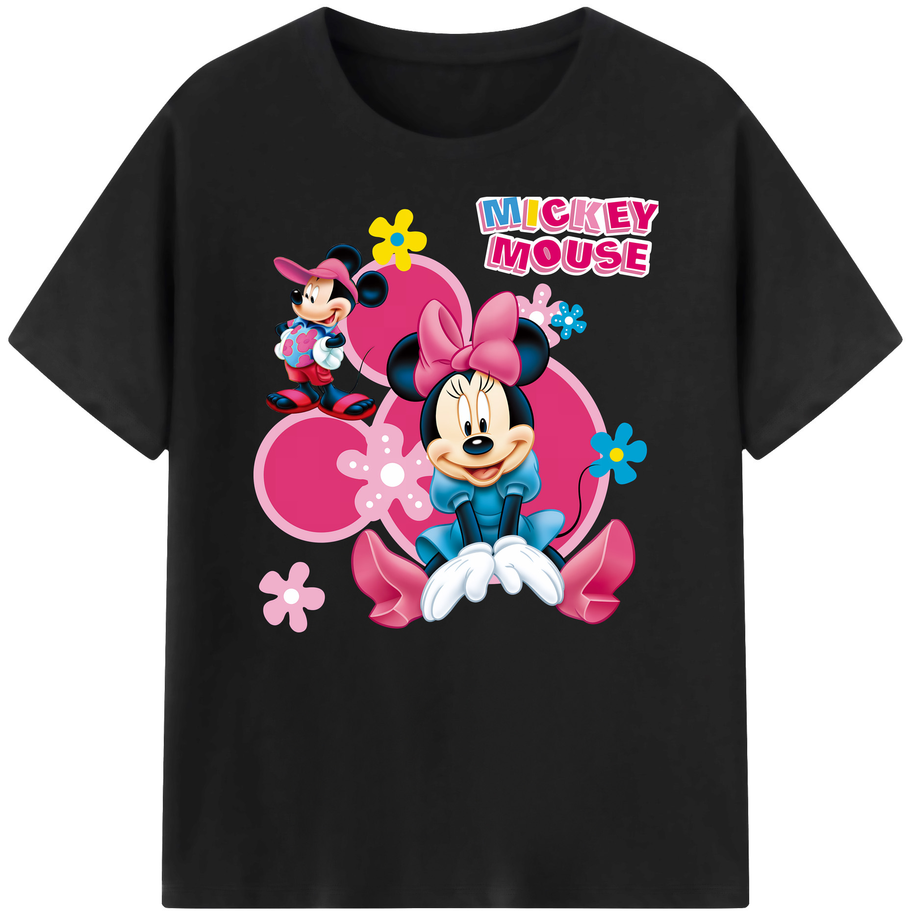 ミッキーマウス Mickey Mouse 綿100％ メンズ半袖Tシャツ｜肌触りやわらか＆通気性