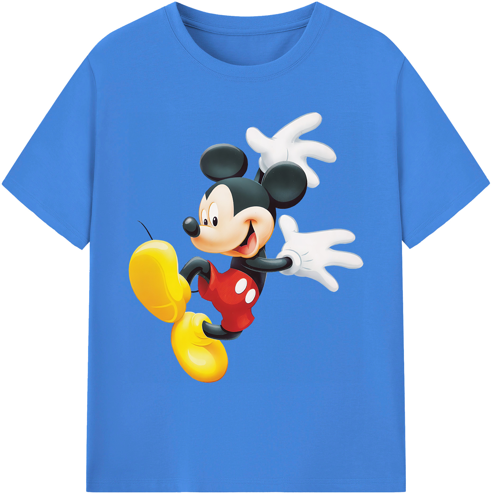 ミッキーマウス Mickey Mouse 綿100％ メンズ半袖Tシャツ｜肌触りやわらか＆通気性