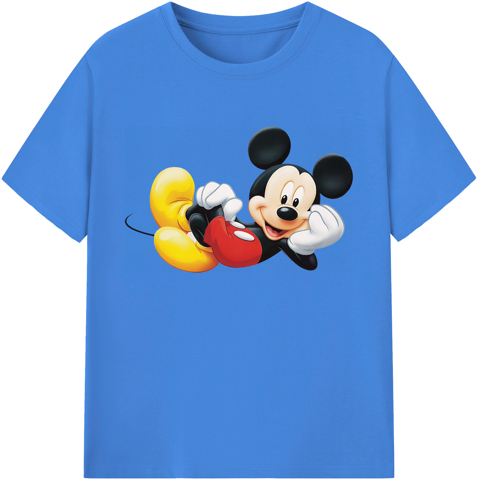 ミッキーマウス Mickey Mouse 綿100％ メンズ半袖Tシャツ｜肌触りやわらか＆通気性