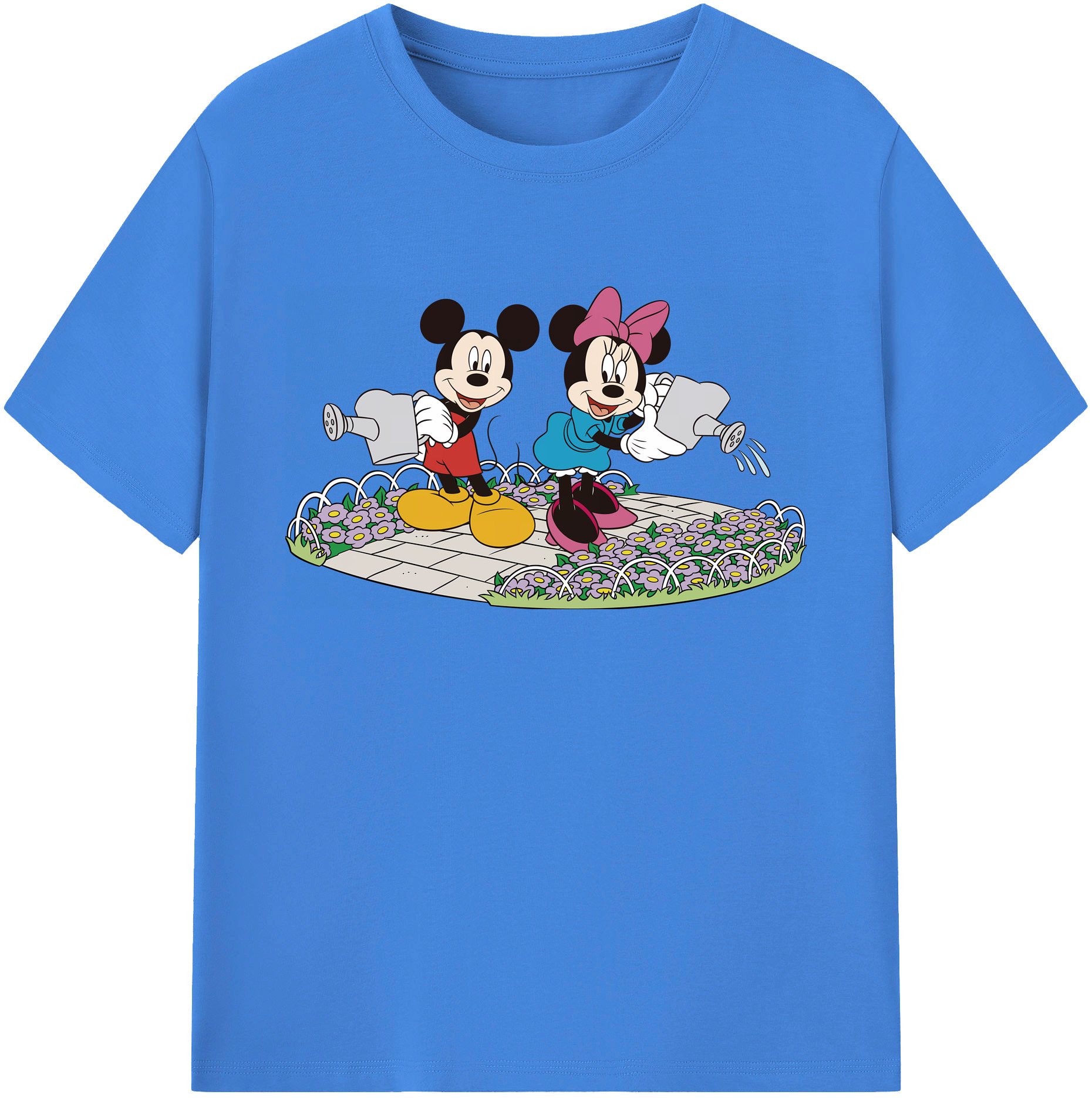 ミッキーマウス Mickey Mouse 綿100％ メンズ半袖Tシャツ｜肌触りやわらか＆通気性