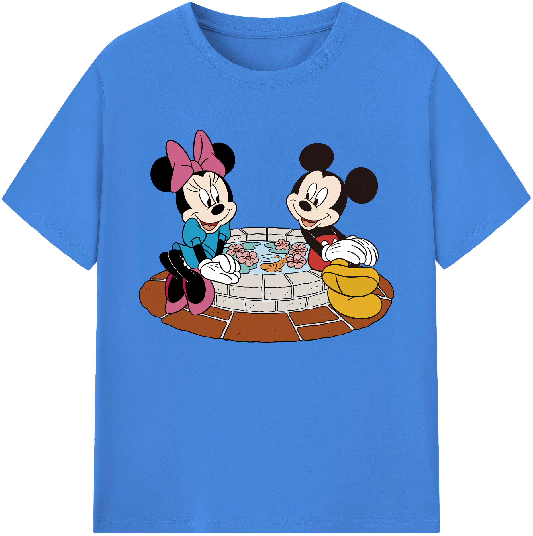 ミッキーマウス Mickey Mouse 綿100％ メンズ半袖Tシャツ｜肌触りやわらか＆通気性