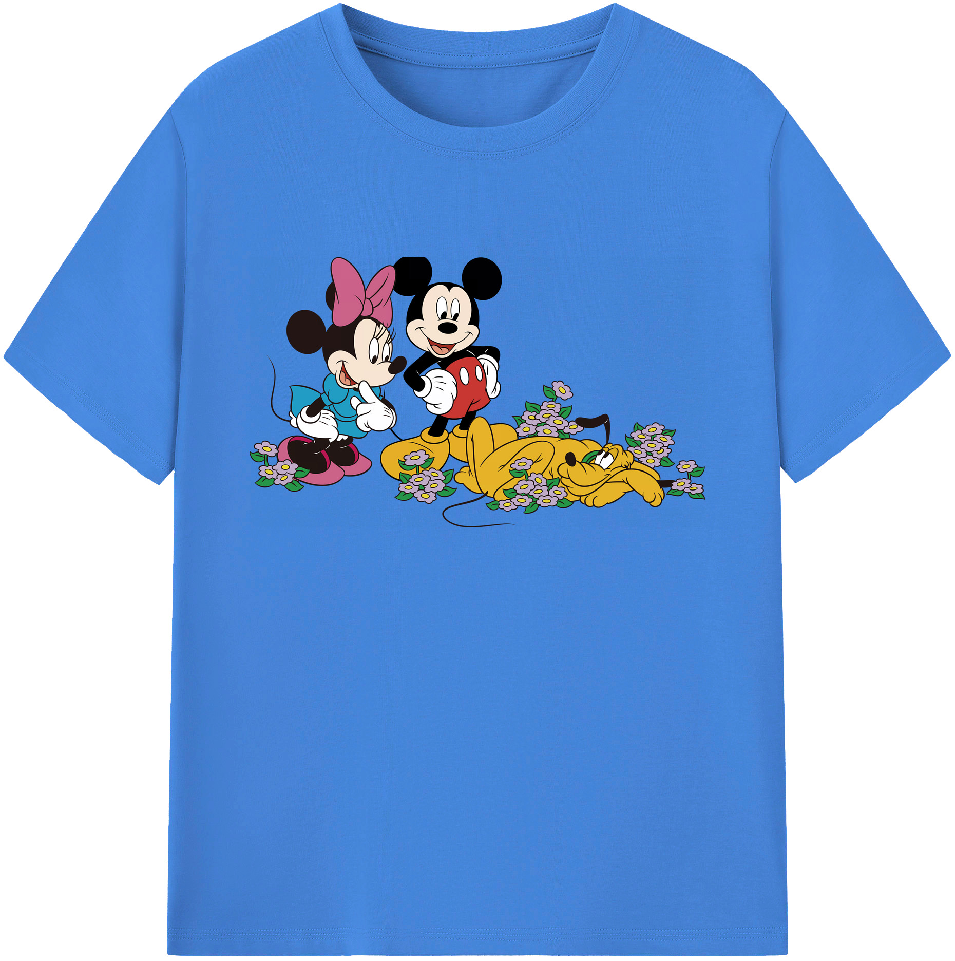 ミッキーマウス Mickey Mouse 綿100％ メンズ半袖Tシャツ｜肌触りやわらか＆通気性
